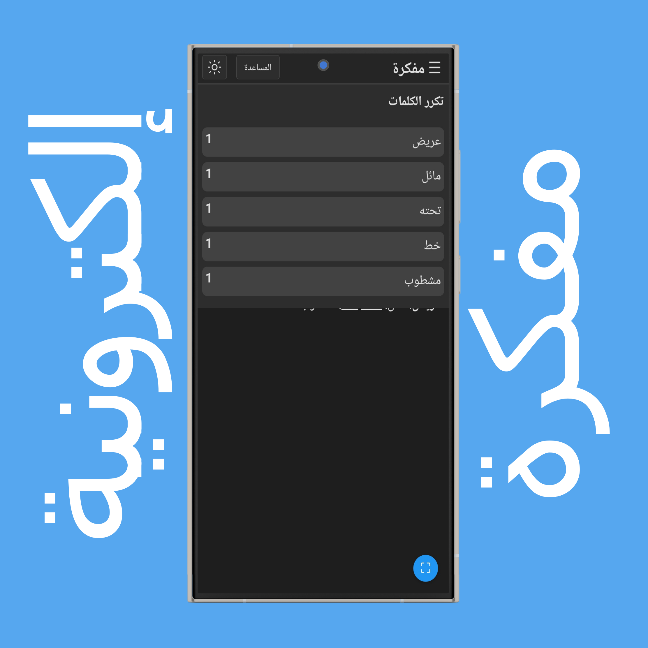 تكرر كلمات المفكرة