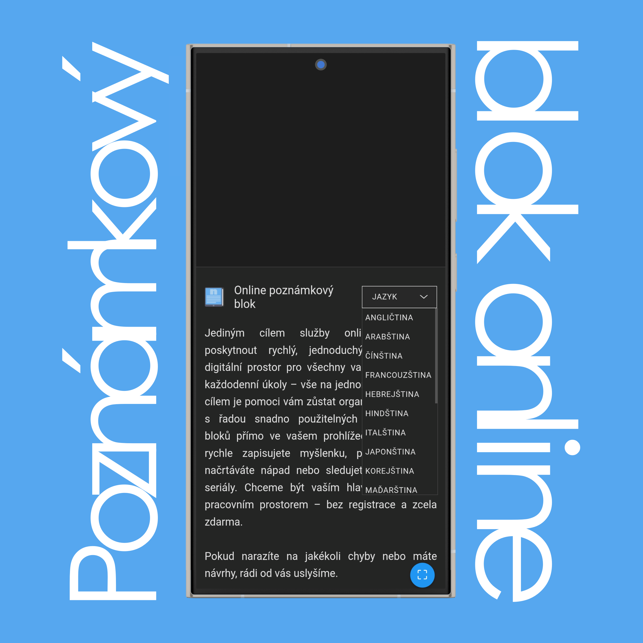 Jazyk rozhraní poznámkového bloku