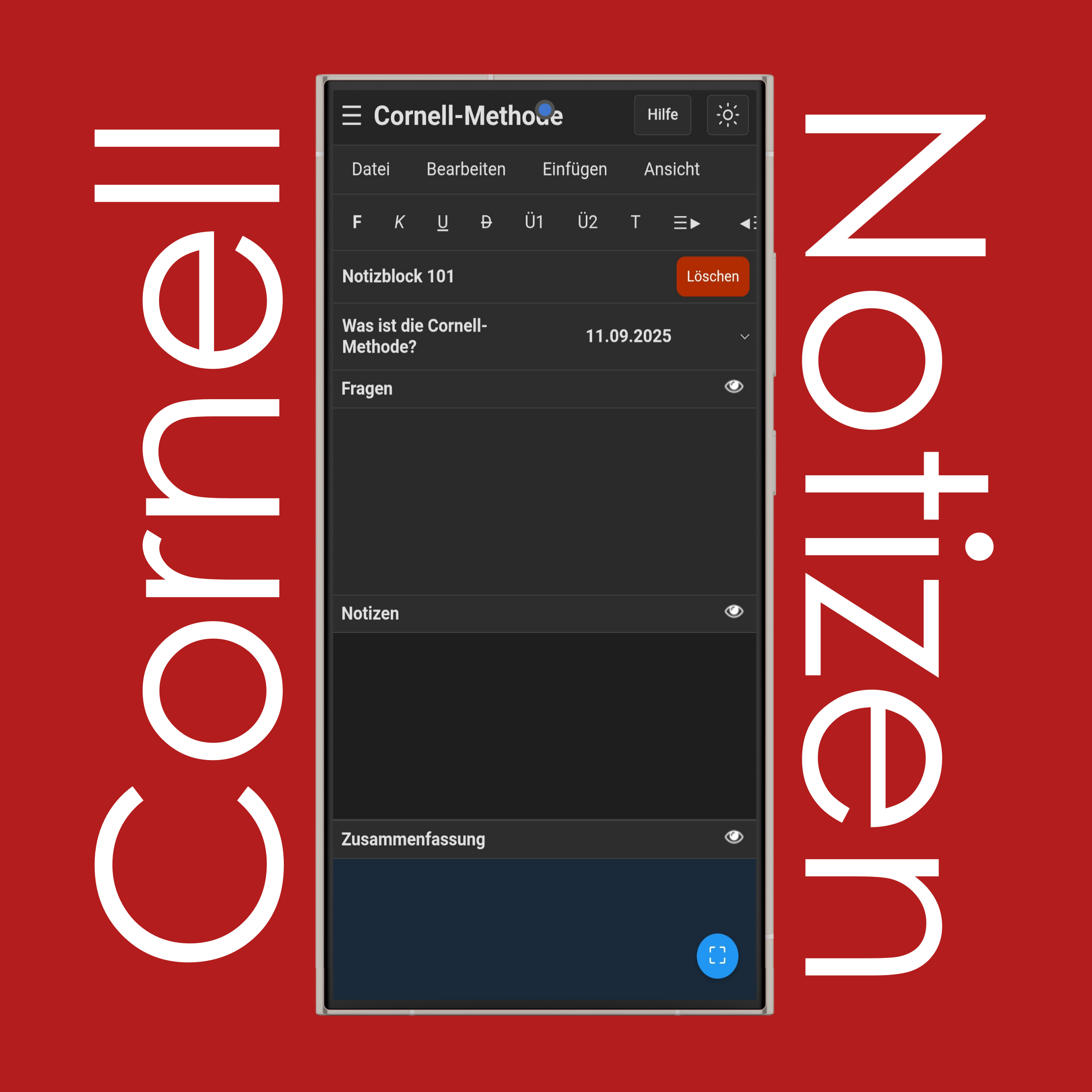 Cornell-Notizen umbenennen
