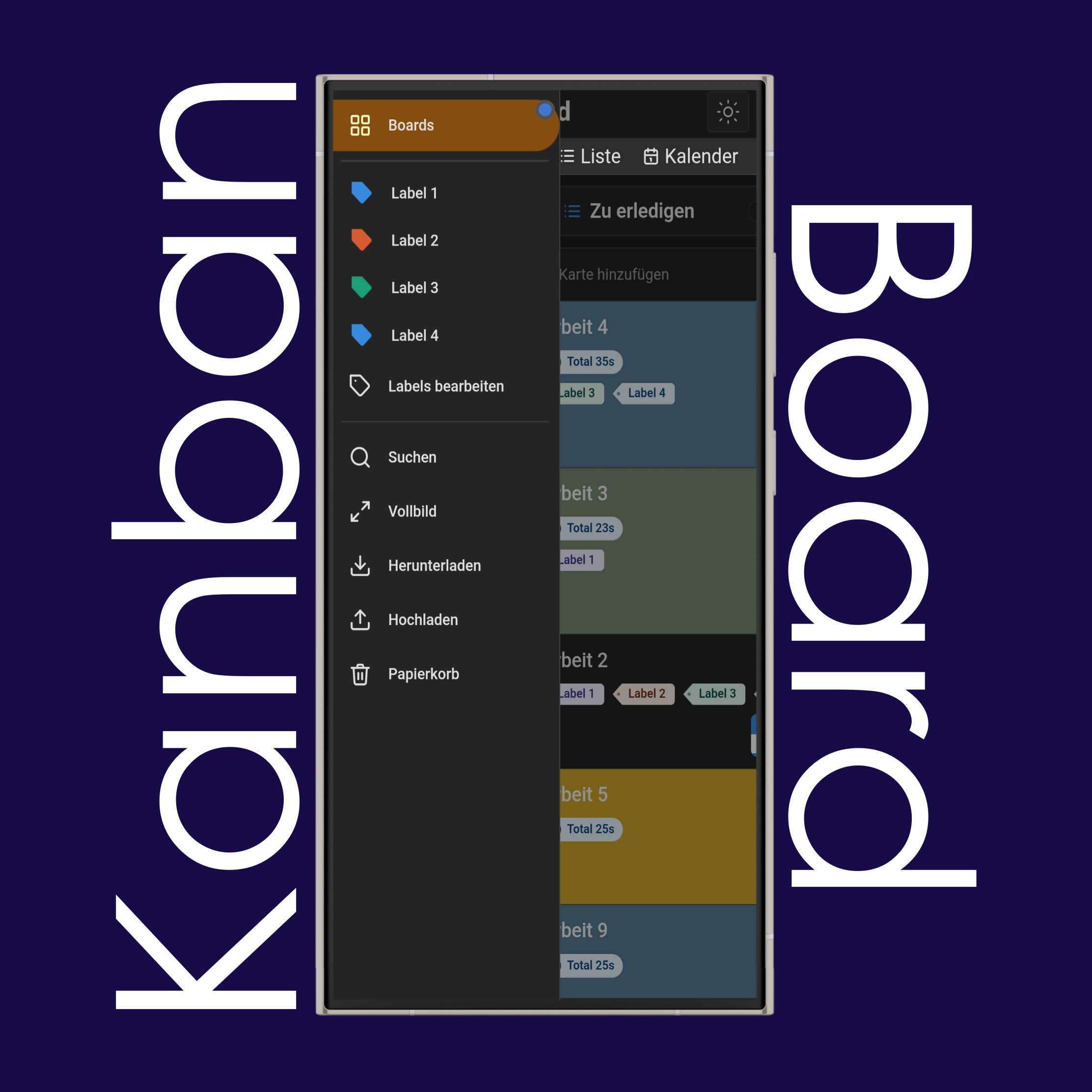 Seitenleiste des Kanban-Boards