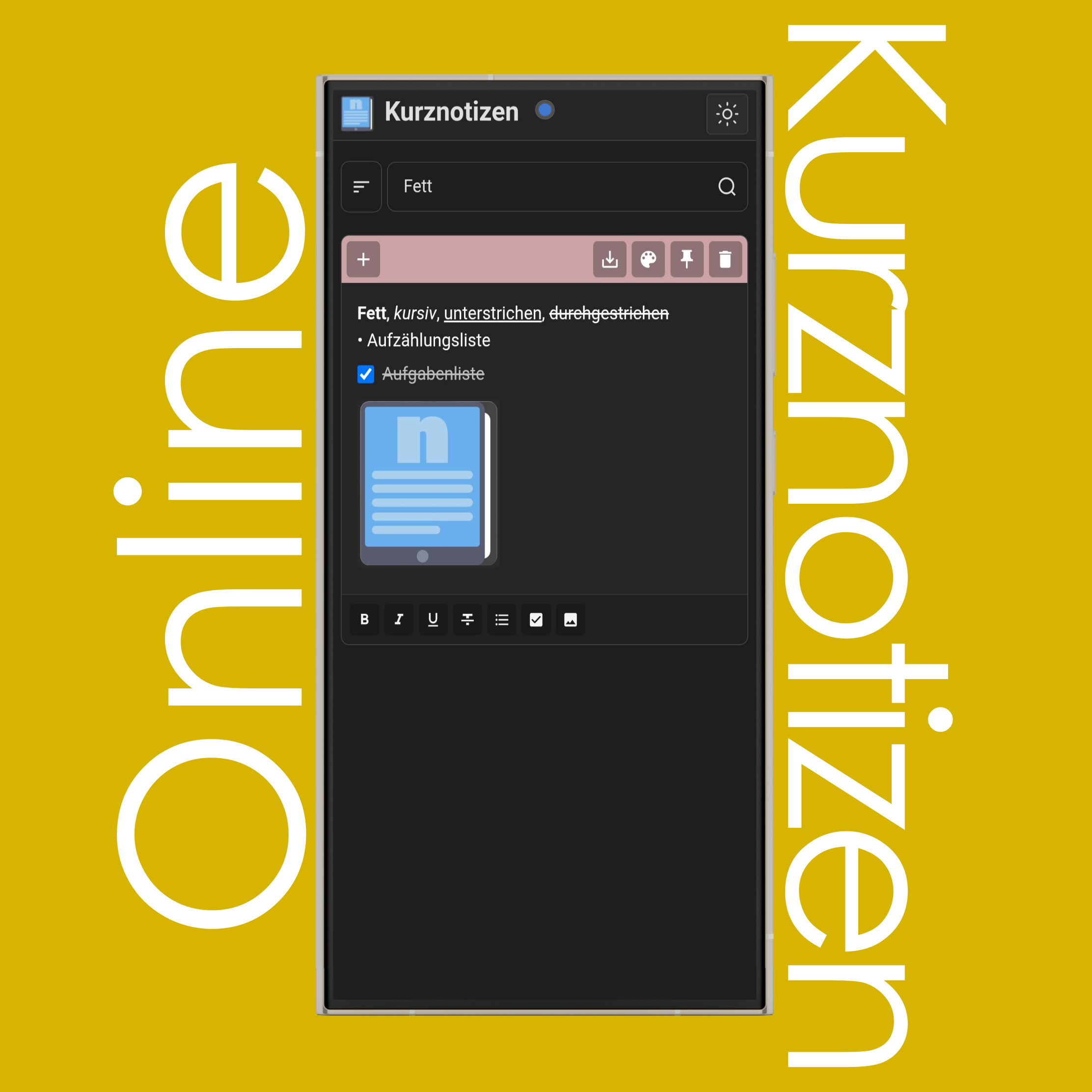 Kurznotizen durchsuchen