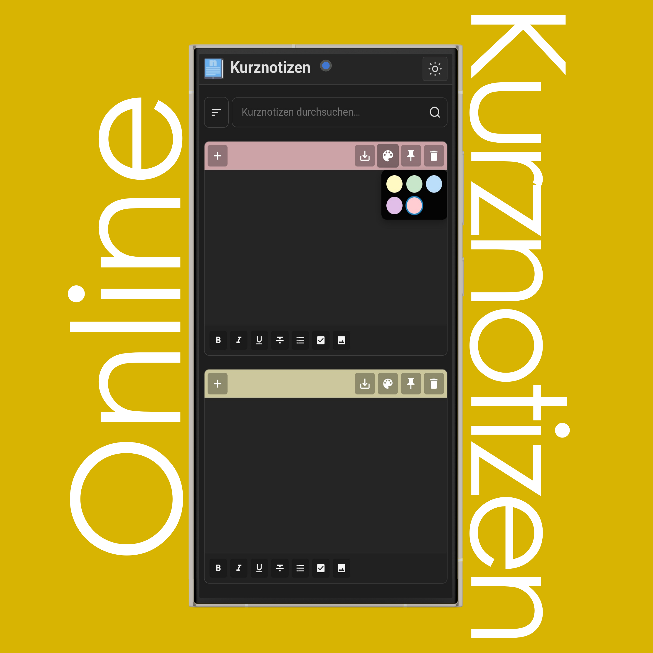 Kurznotizen einfärben