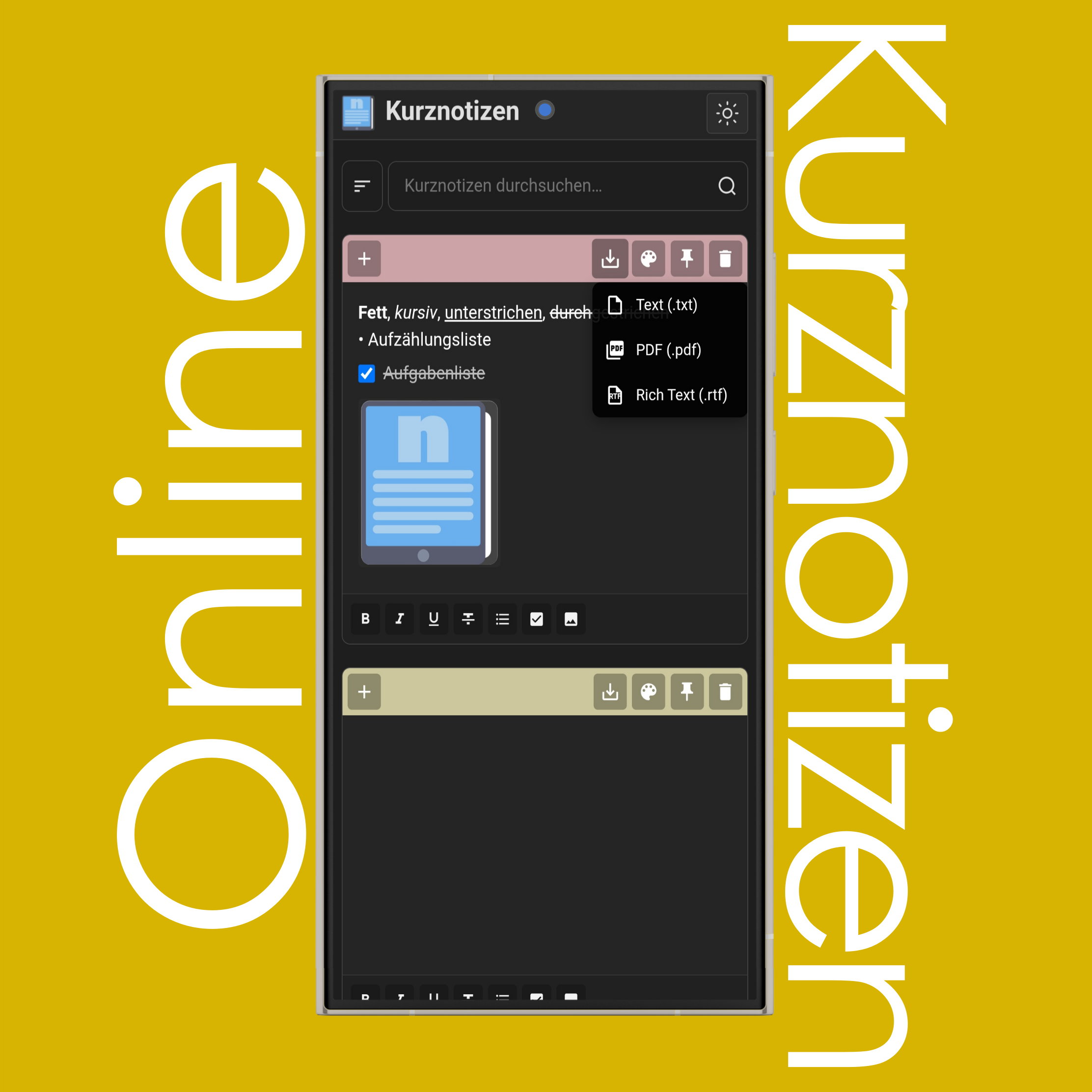 Kurznotizen herunterladen