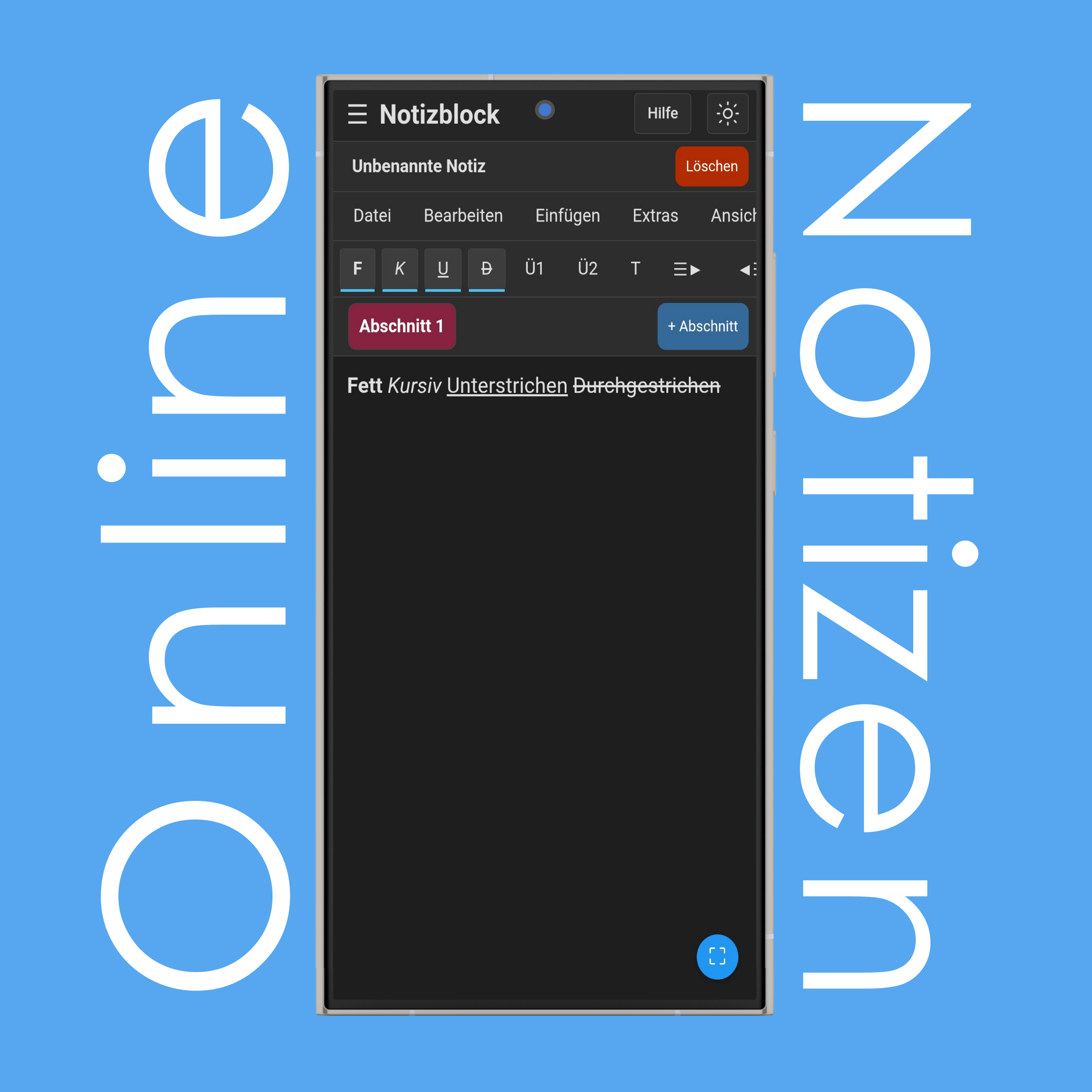 Notizblock-Textformatierung-Einstellungen