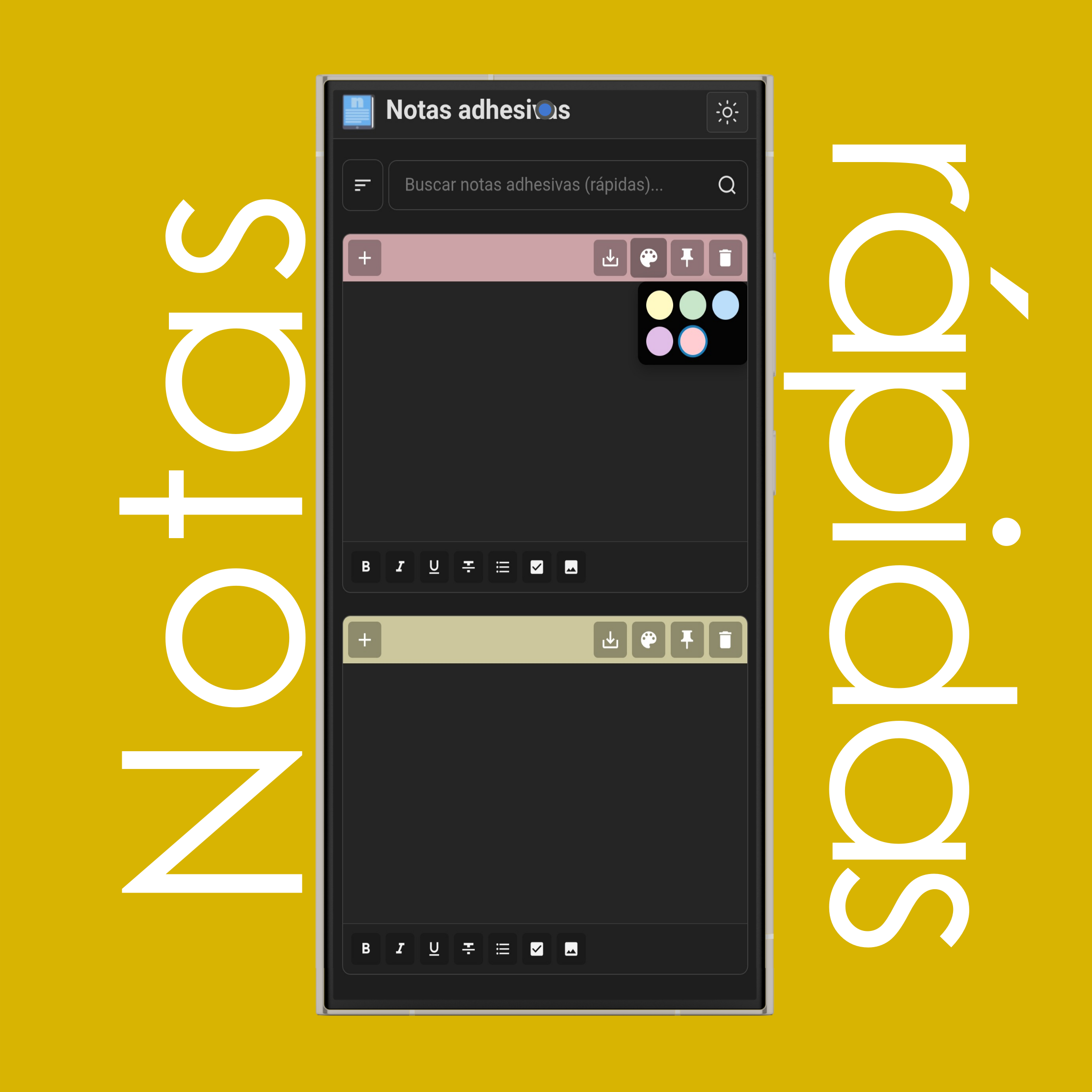 Colorear notas rápidas