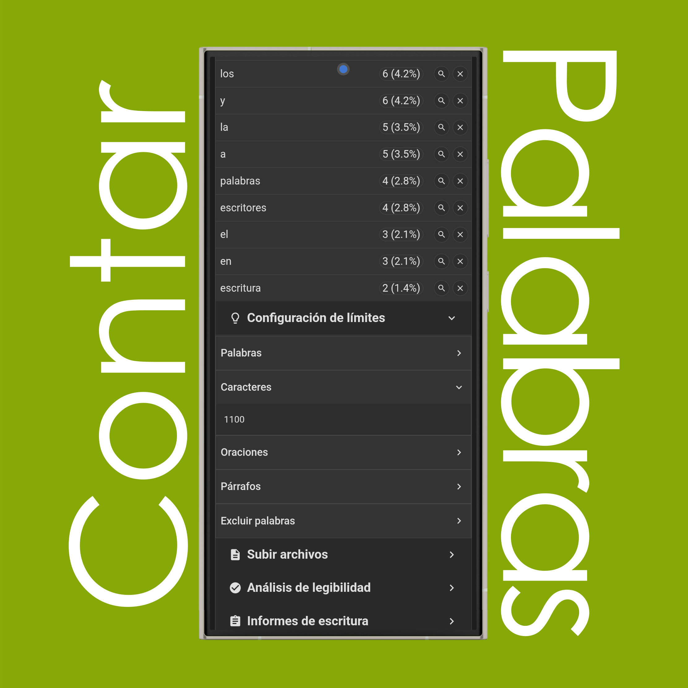 Configuración de límites del contador