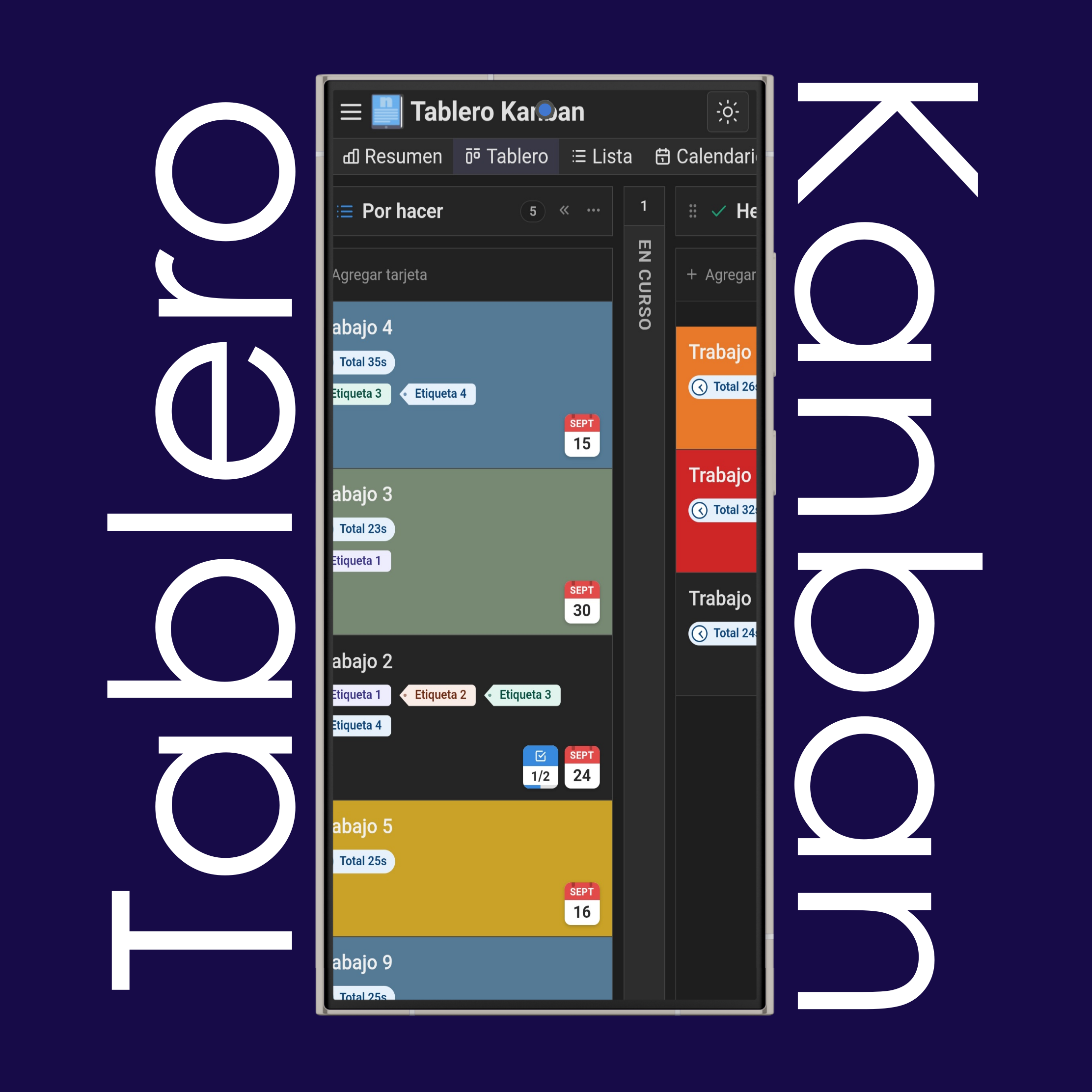 Contraer y expandir columnas kanban