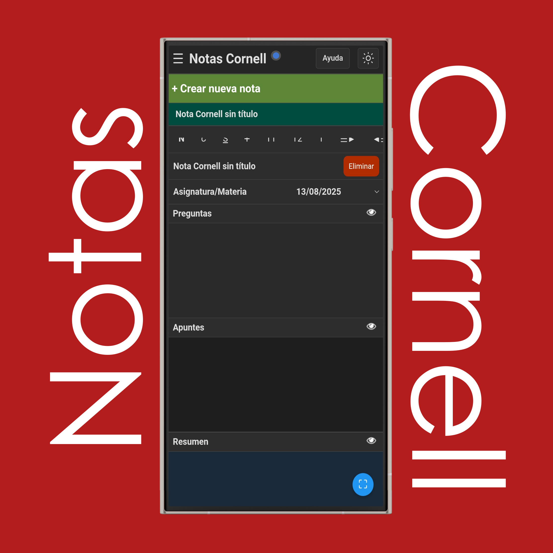 Crear notas Cornell