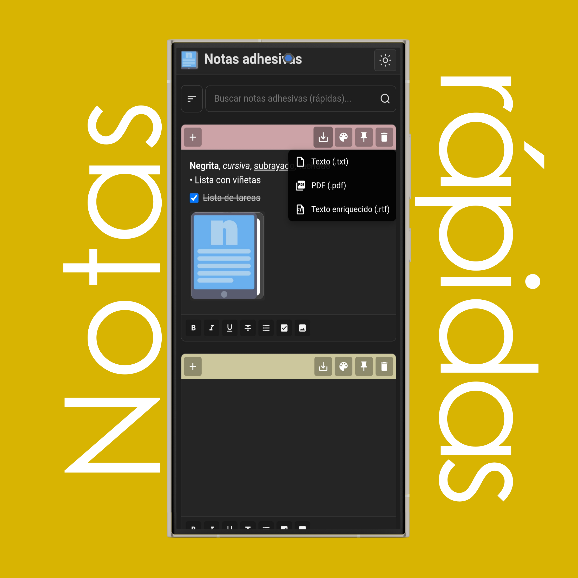 Descargar notas rápidas
