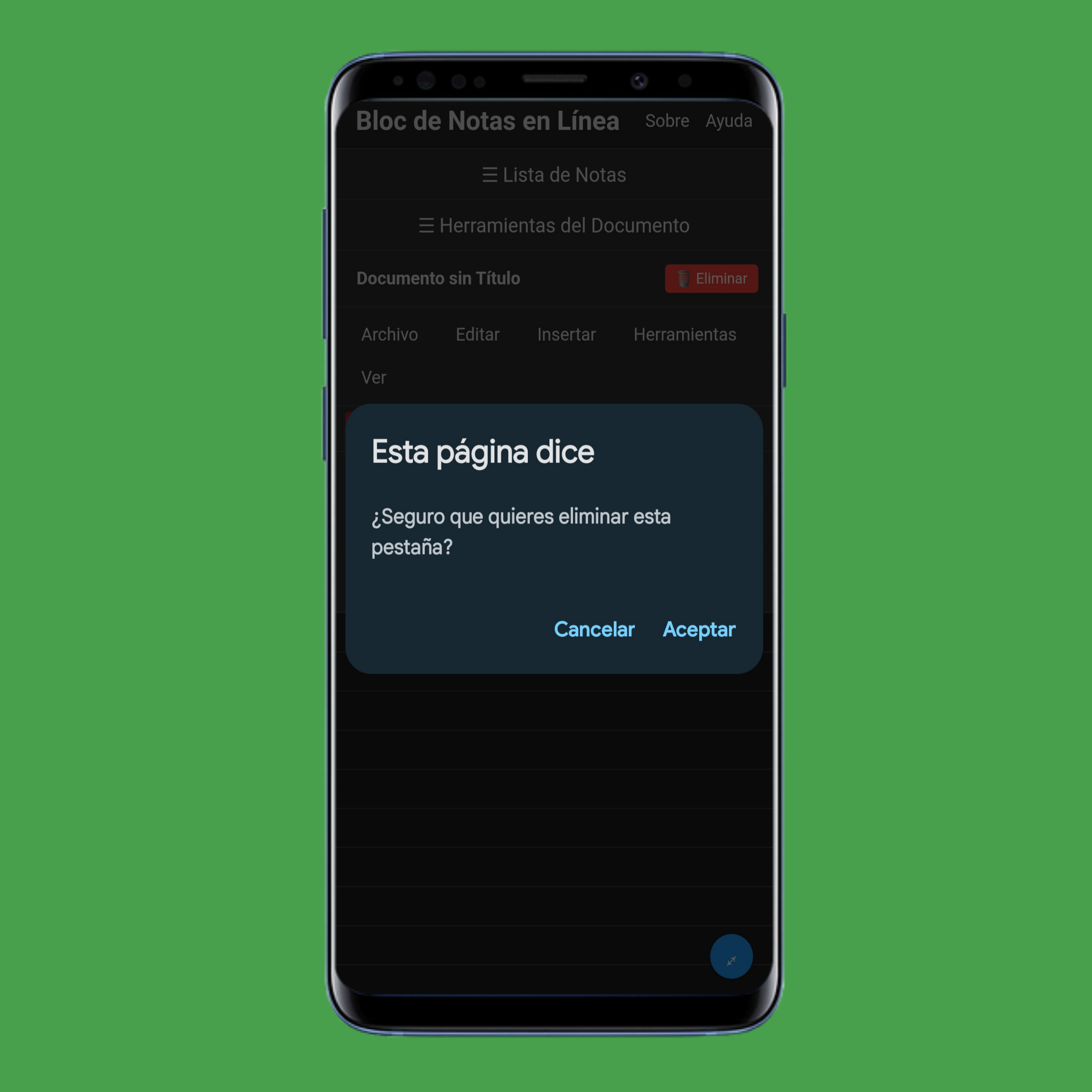 Eliminar pestañas de onlinenotep.ad