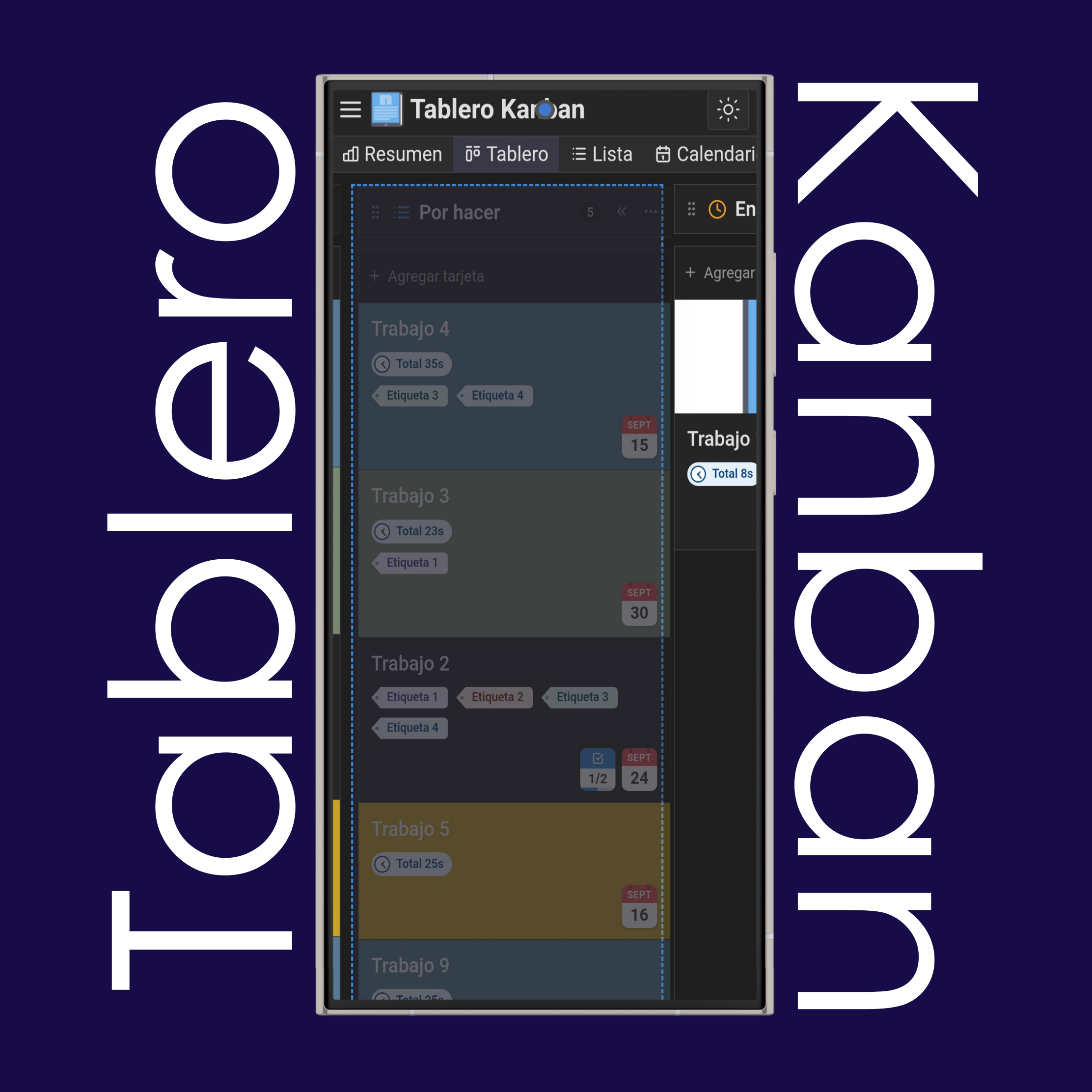 Mover columnas y carriles kanban