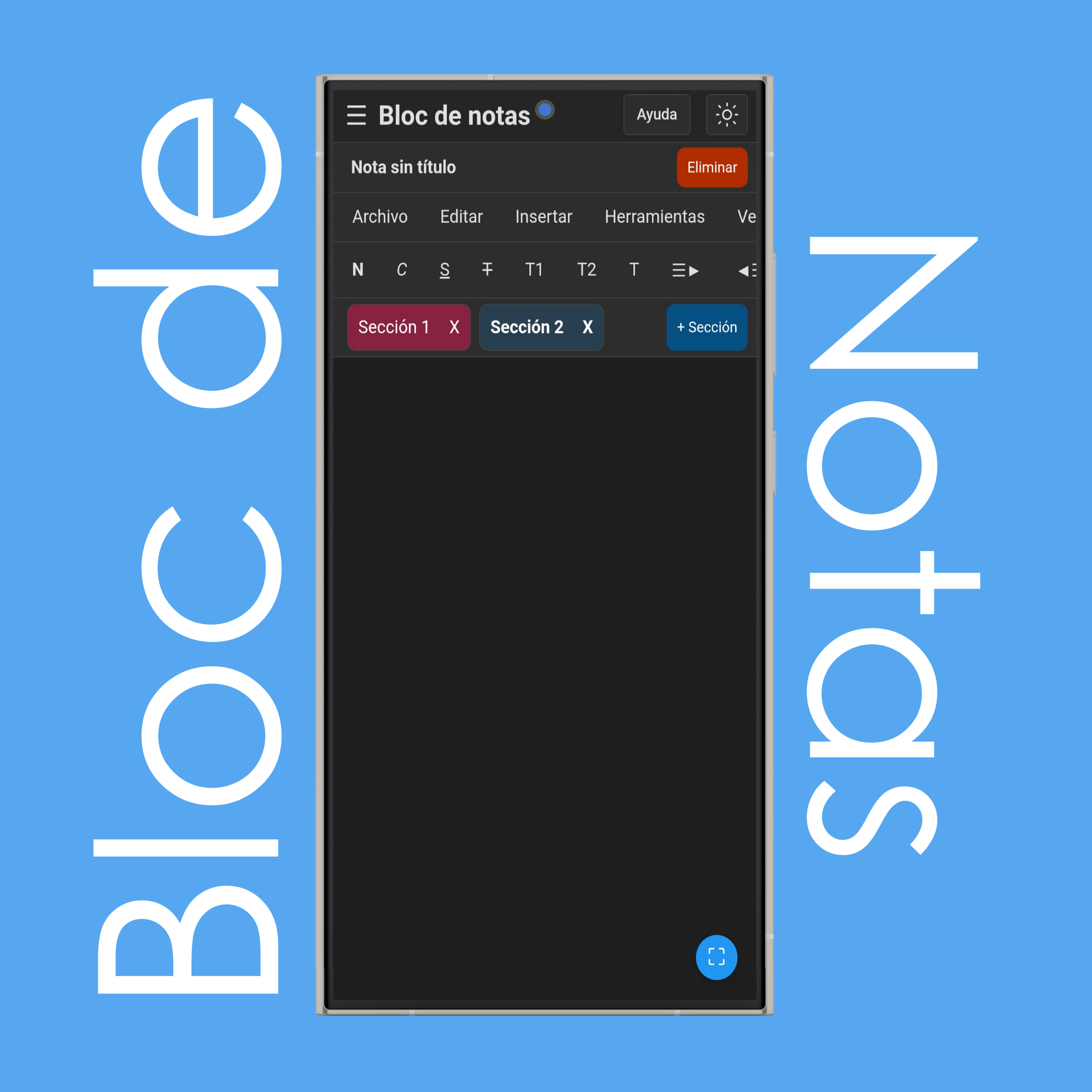 Crear secciónes de notas