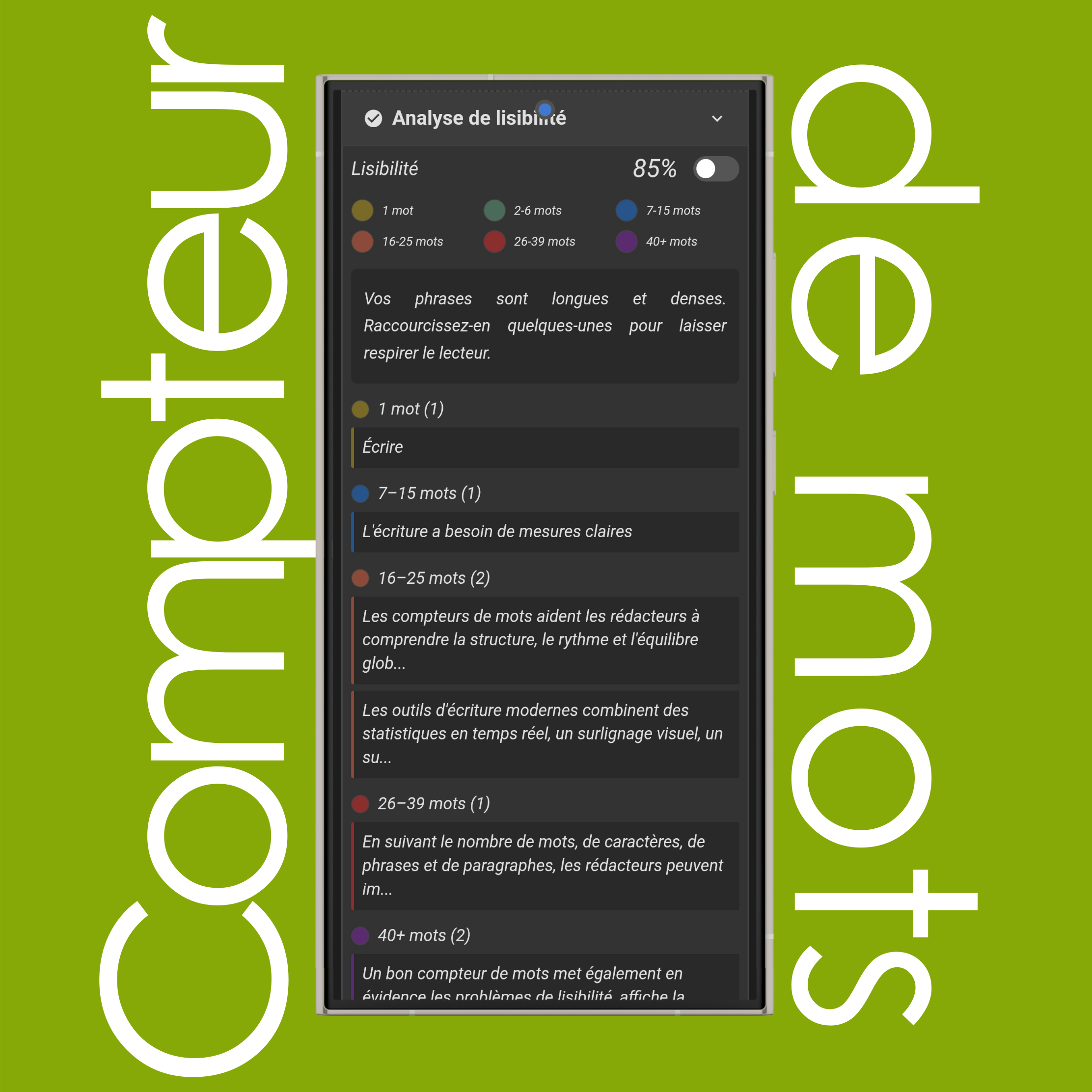 Analyse de lisibilité et score
