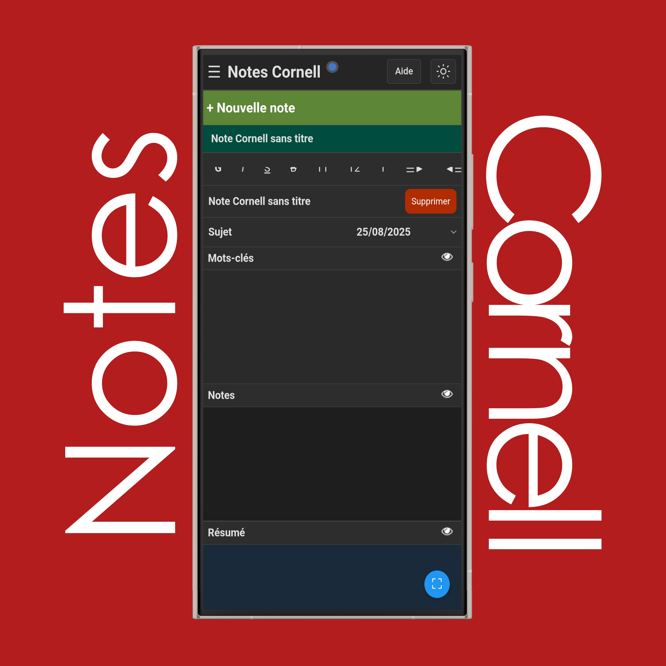 Créer des notes Cornell