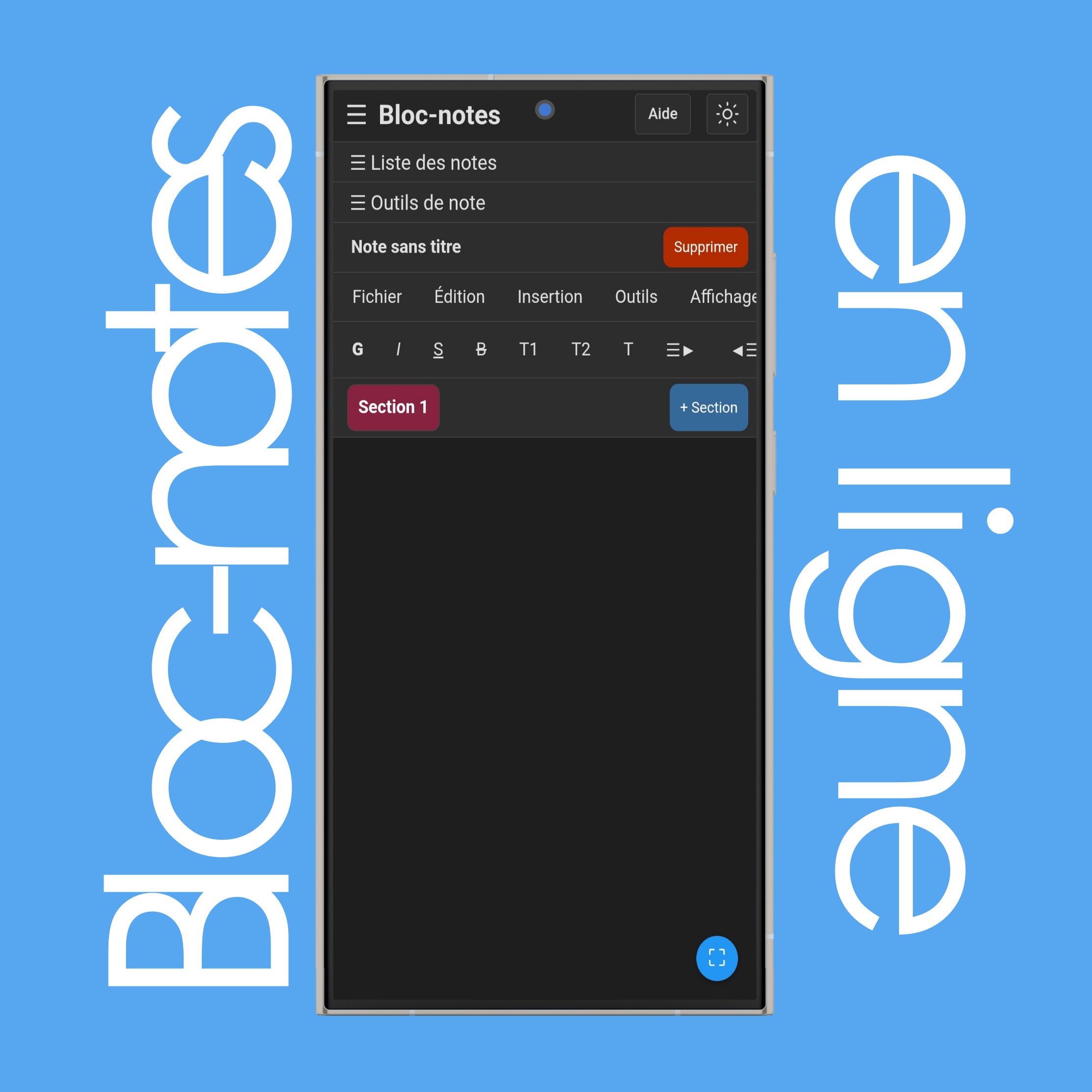Liste des notes et outils