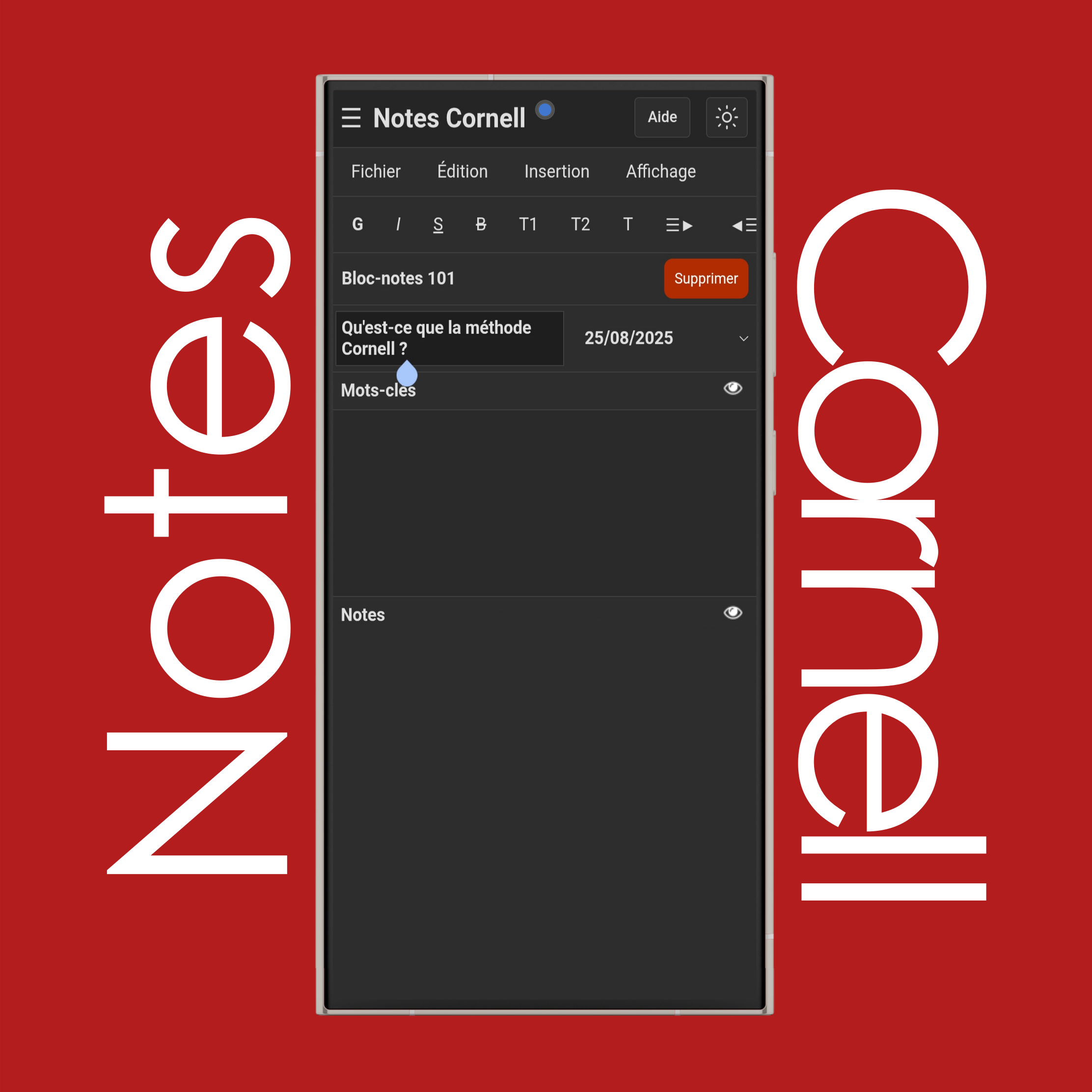 Renommer les notes Cornell