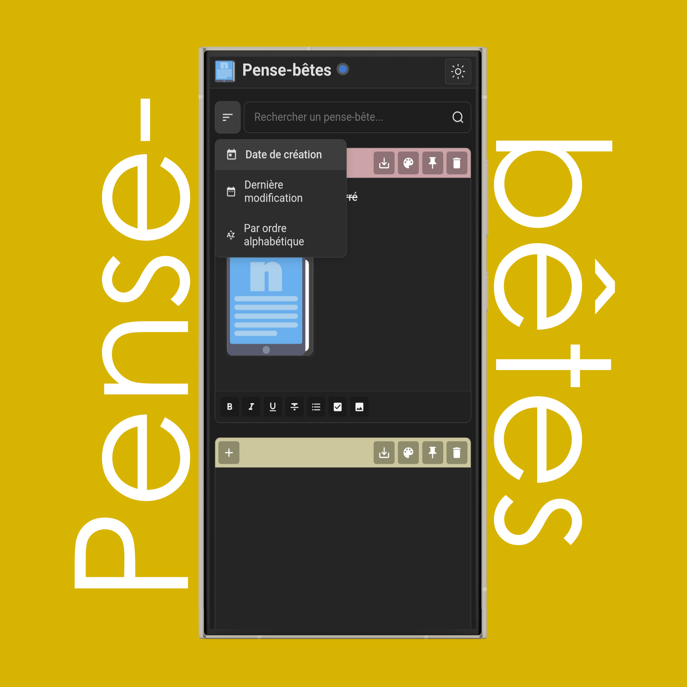 Trier les pense-bêtes
