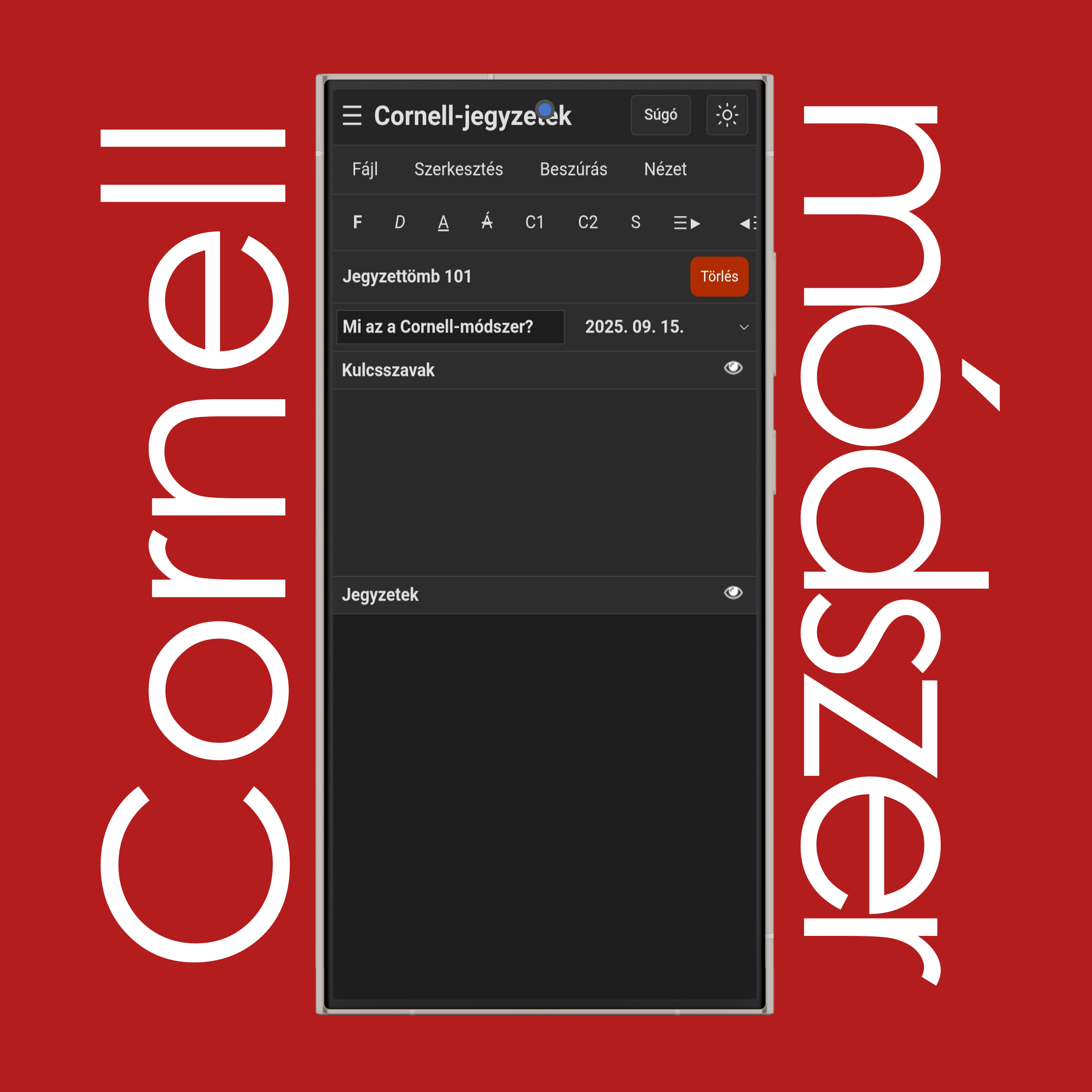 Cornell-jegyzetek átnevezése