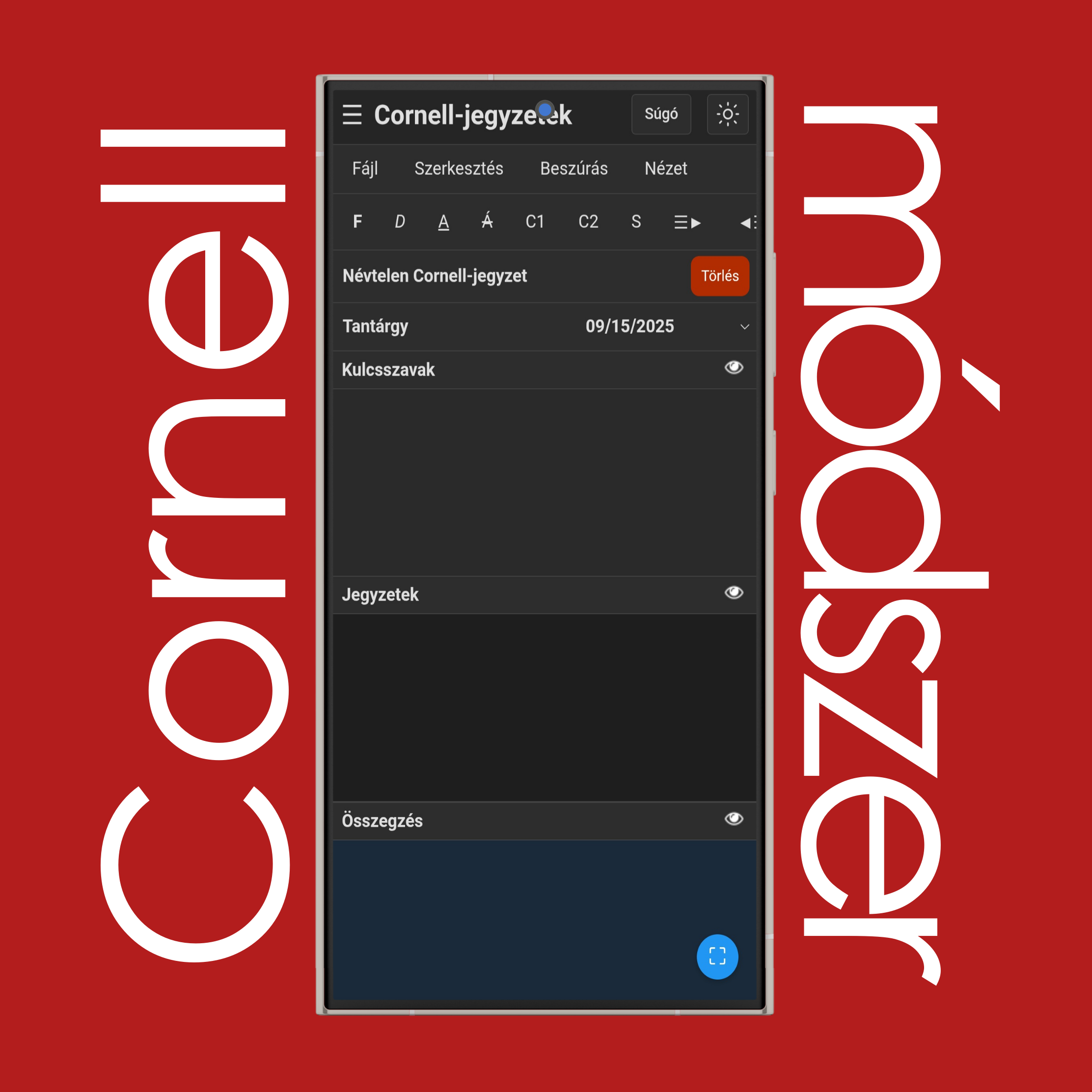 Online Cornell-jegyzetek