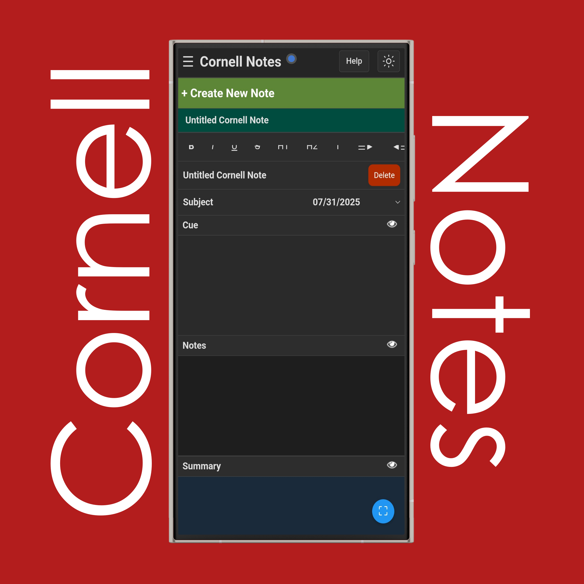 Create Cornell Notes