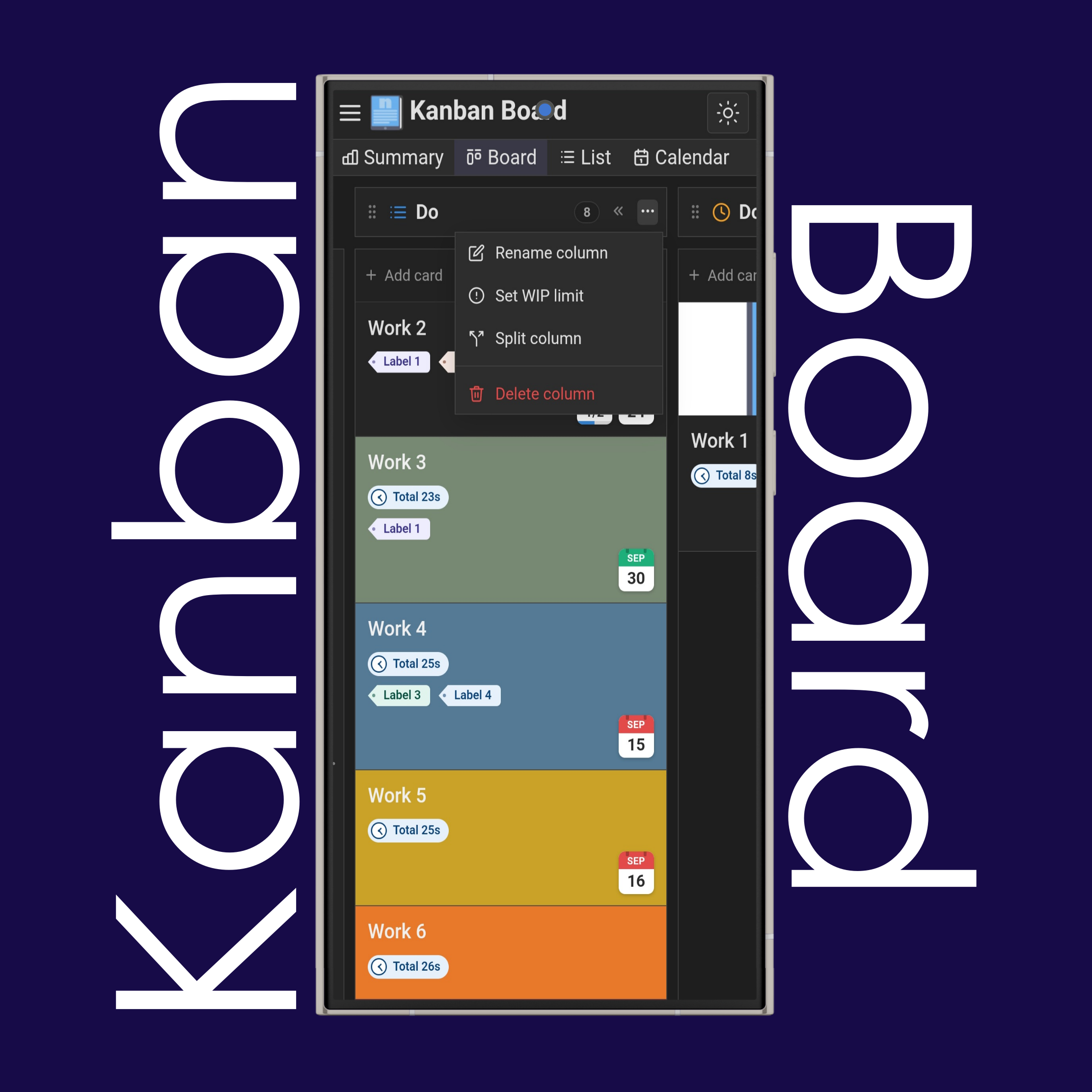 Kanban Board Column Settings