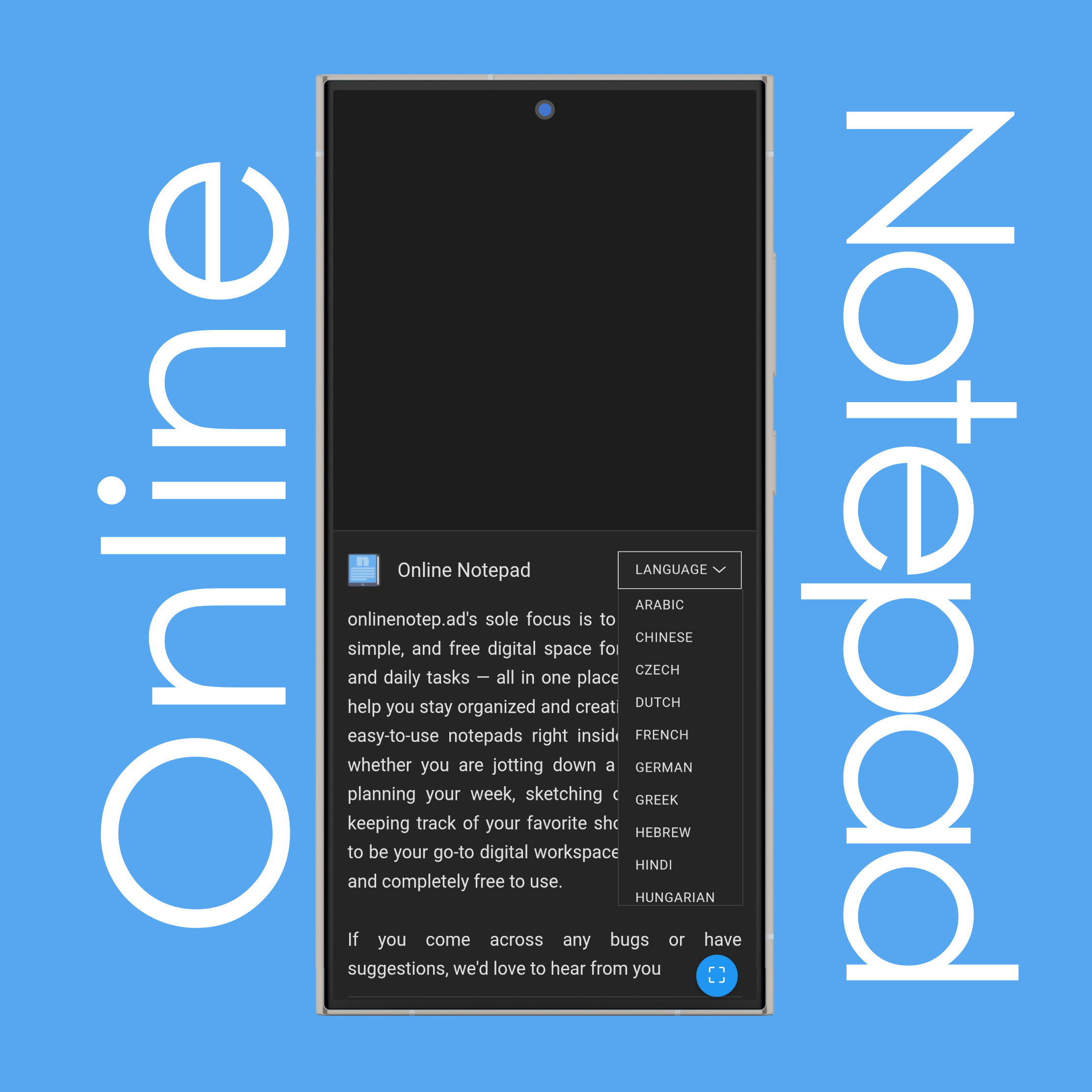 Notepad Display Language