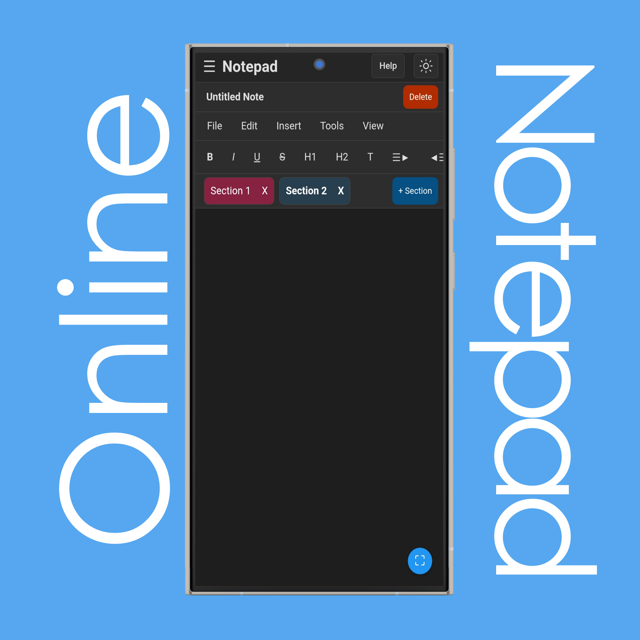 Create Note Sections