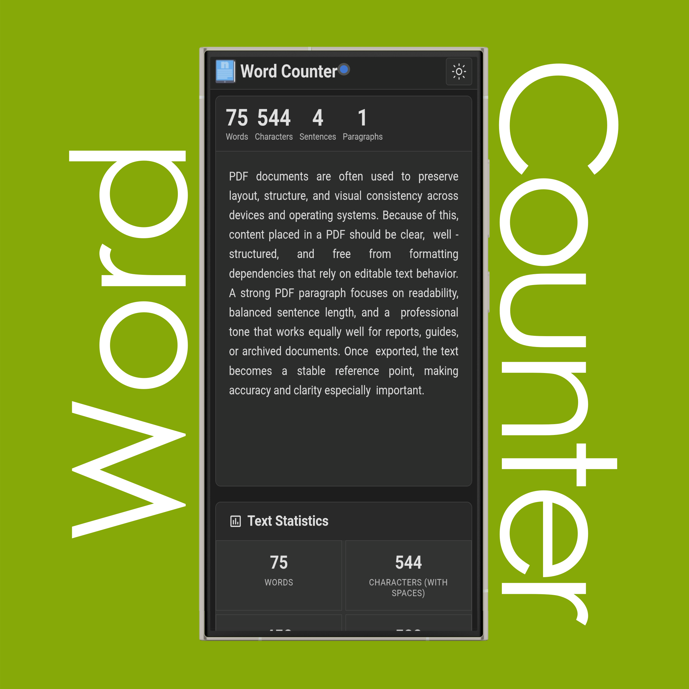 File Upload Word Count Result and Stats