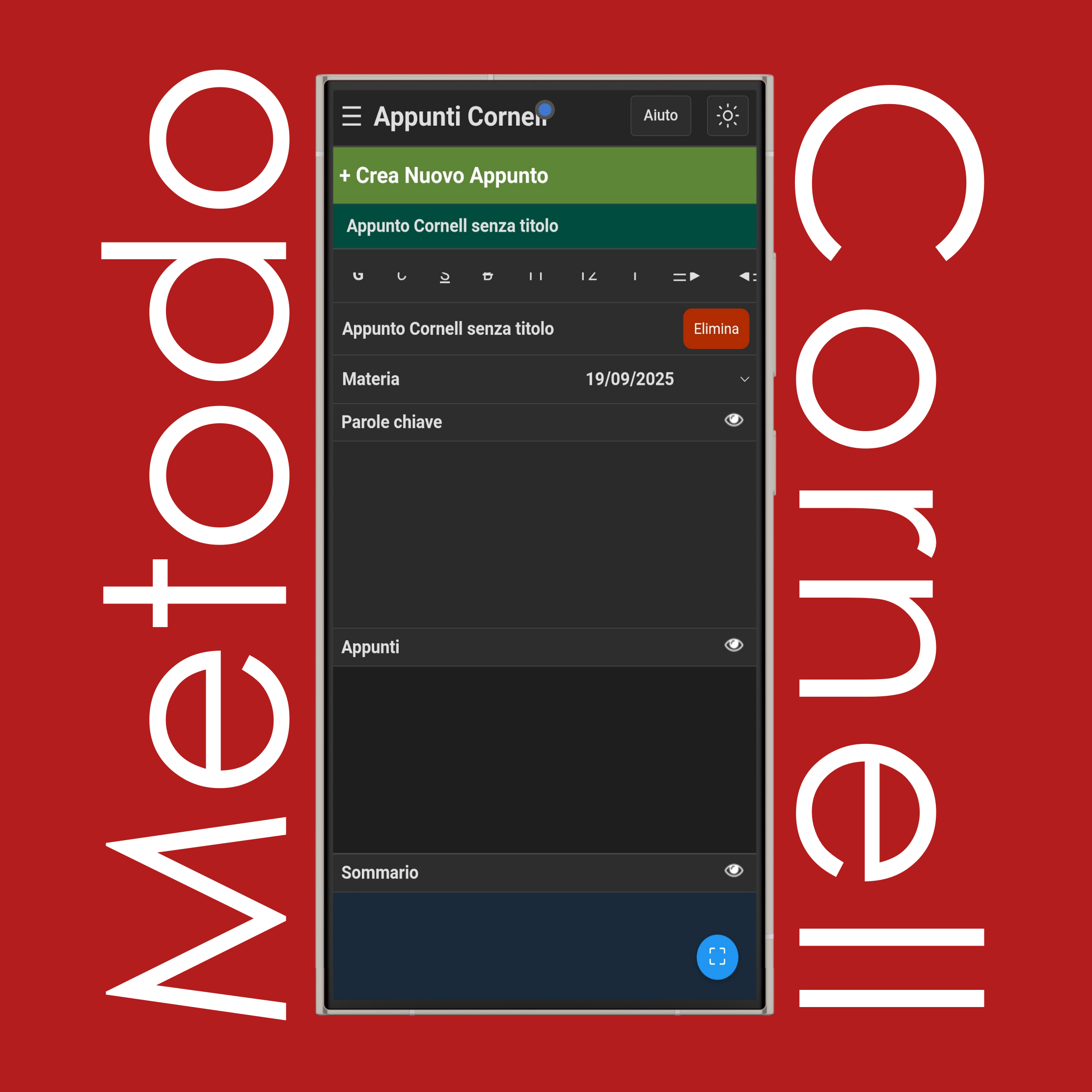 Crea Appunti Cornell