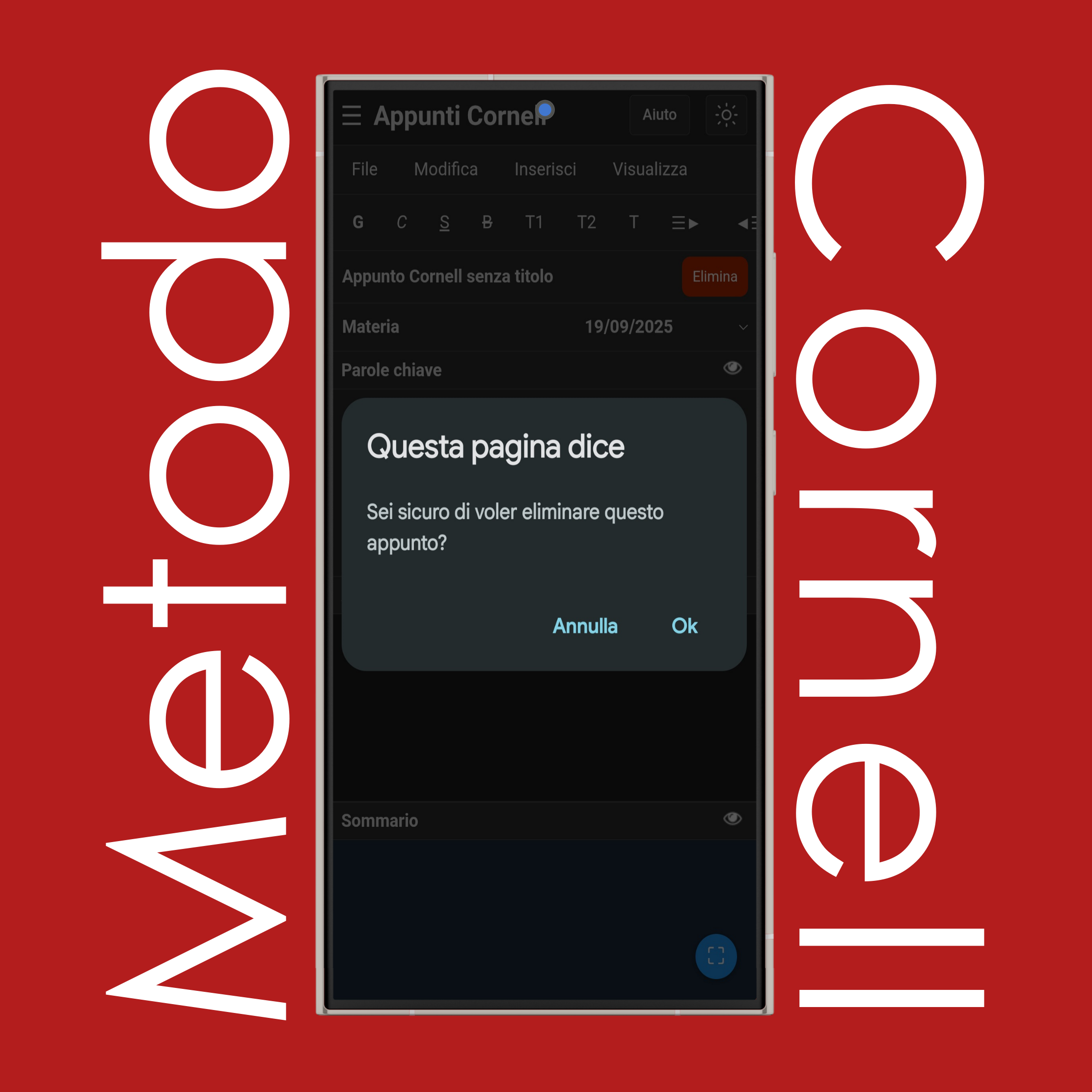Elimina Appunti Cornell