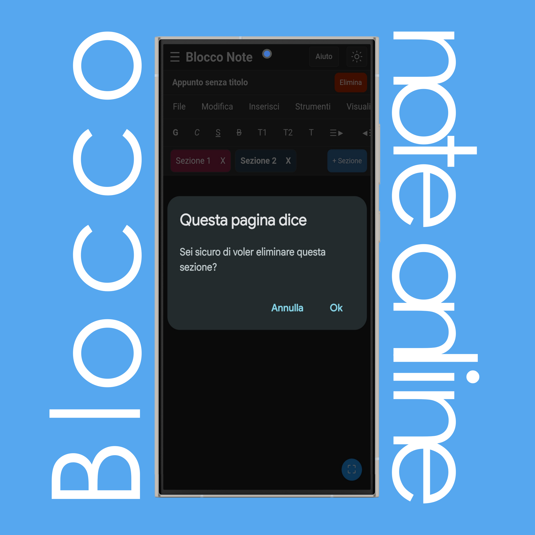 Elimina Sezioni Appunti