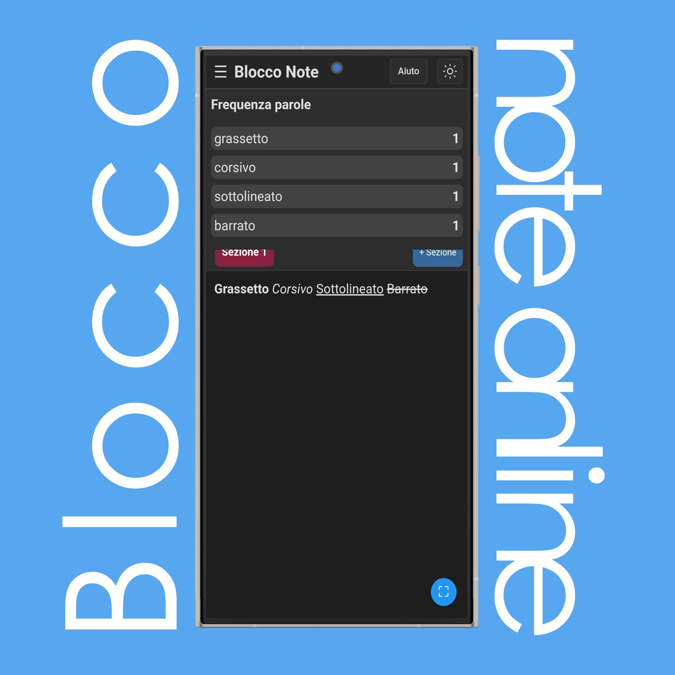 Frequenza Parole Blocco Note