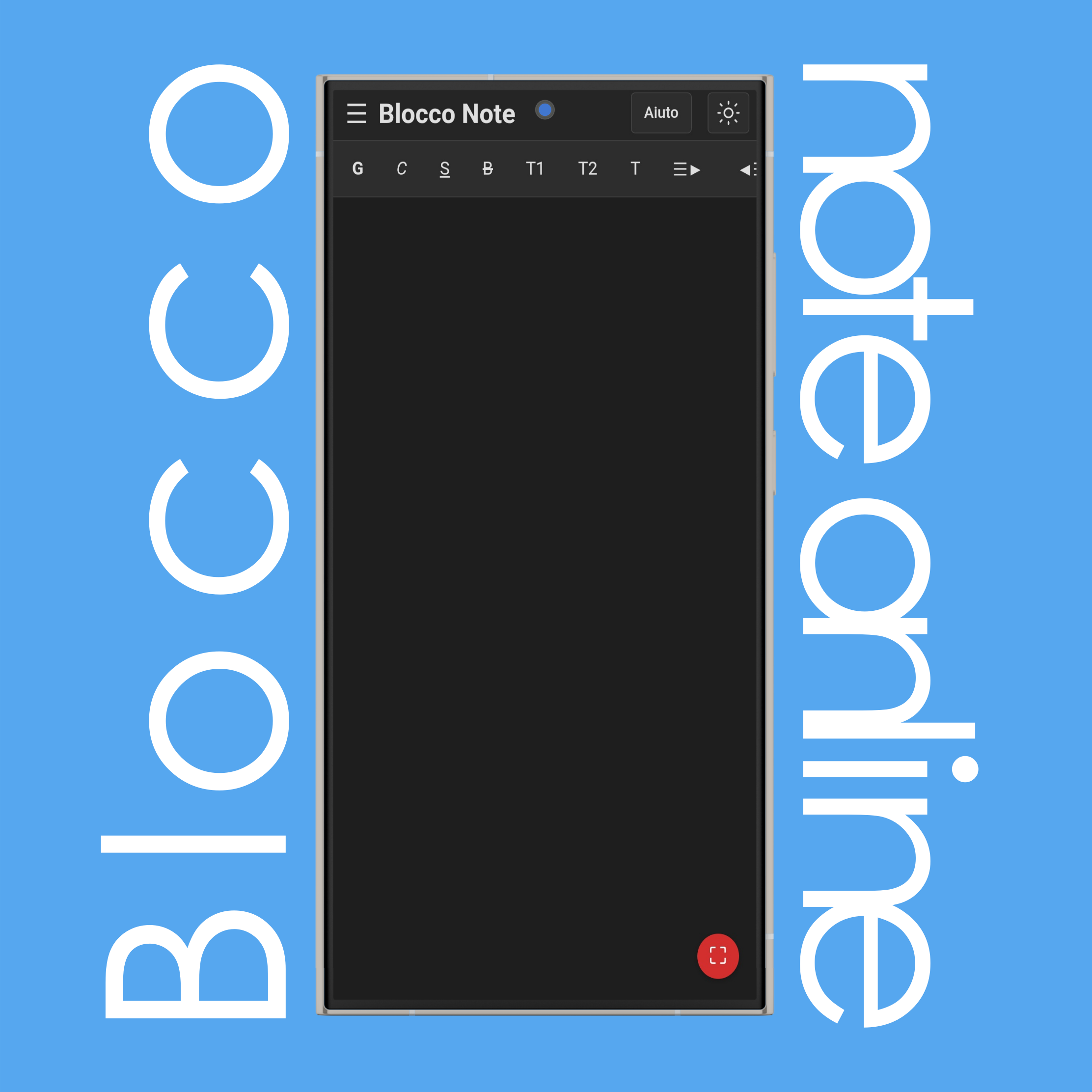 Schermo Intero Blocco Note
