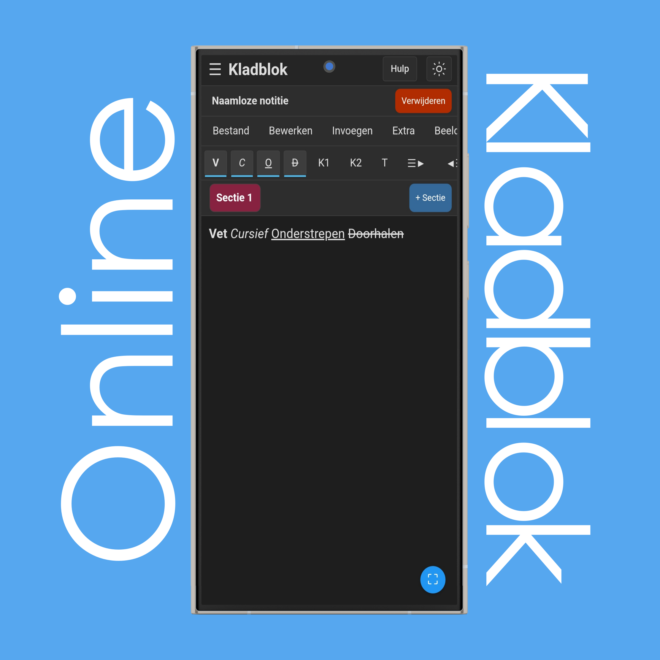 Kladblok-tekstopmaakinstellingen