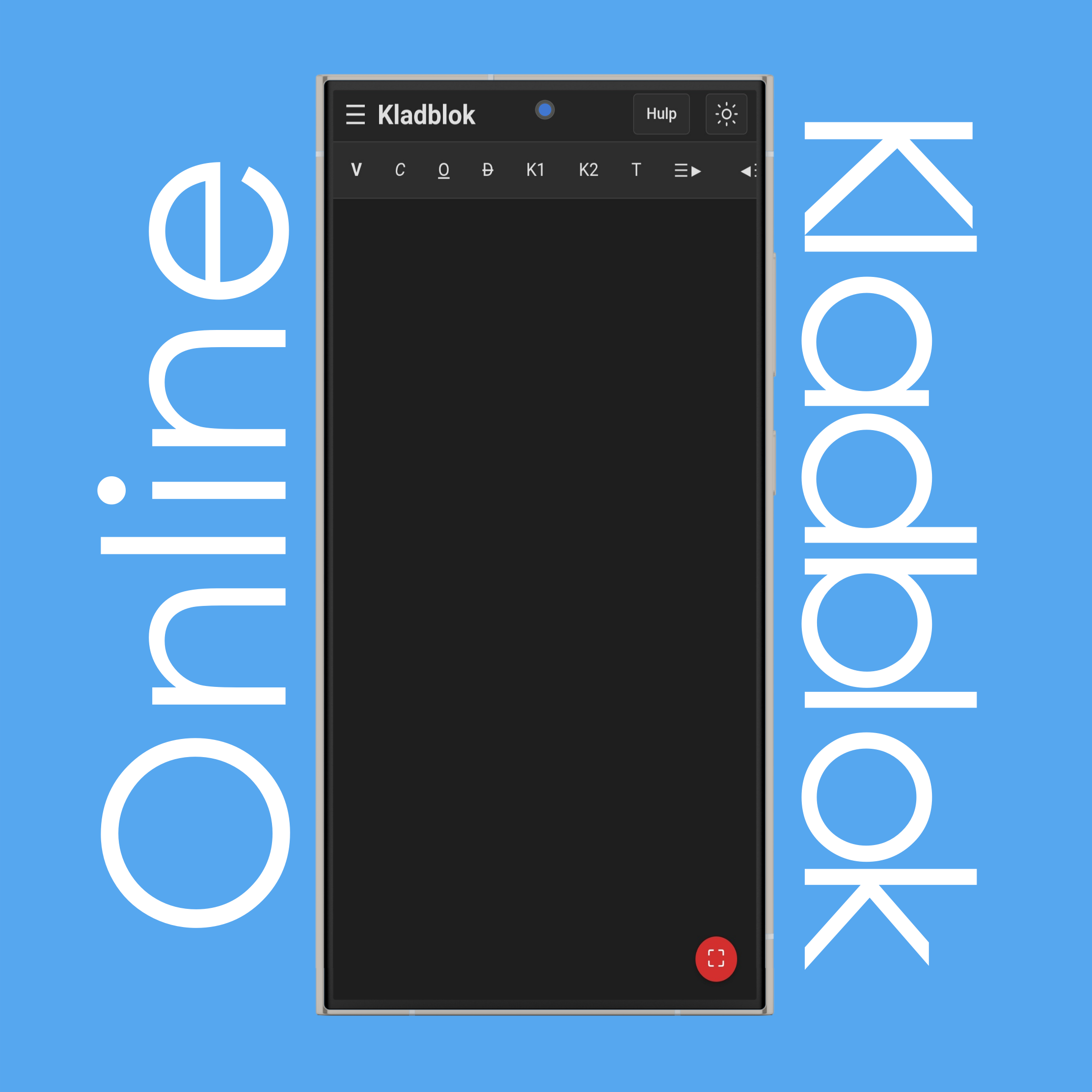 Kladblok-volledig scherm