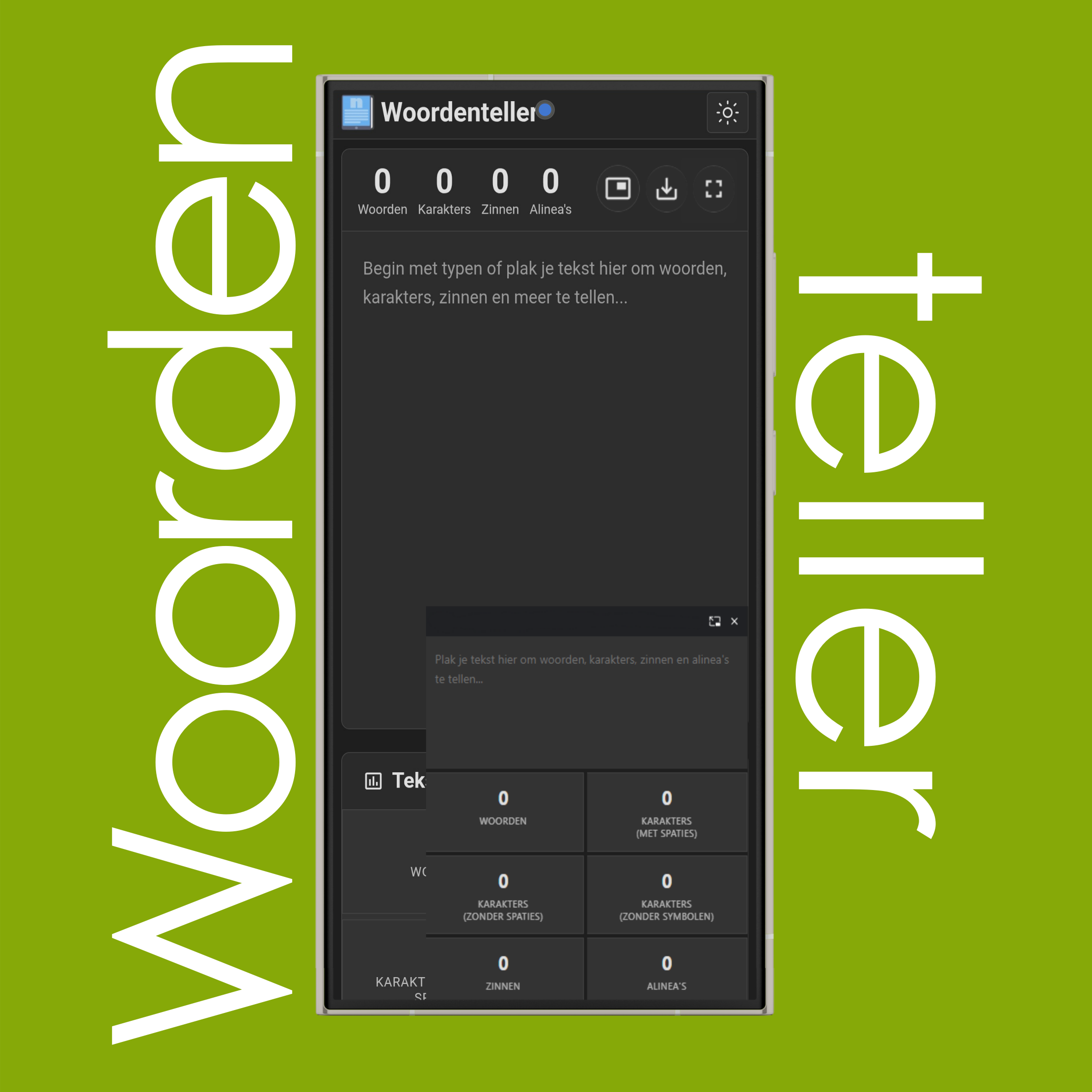 Woordenteller extensie (Picture-in-Picture)