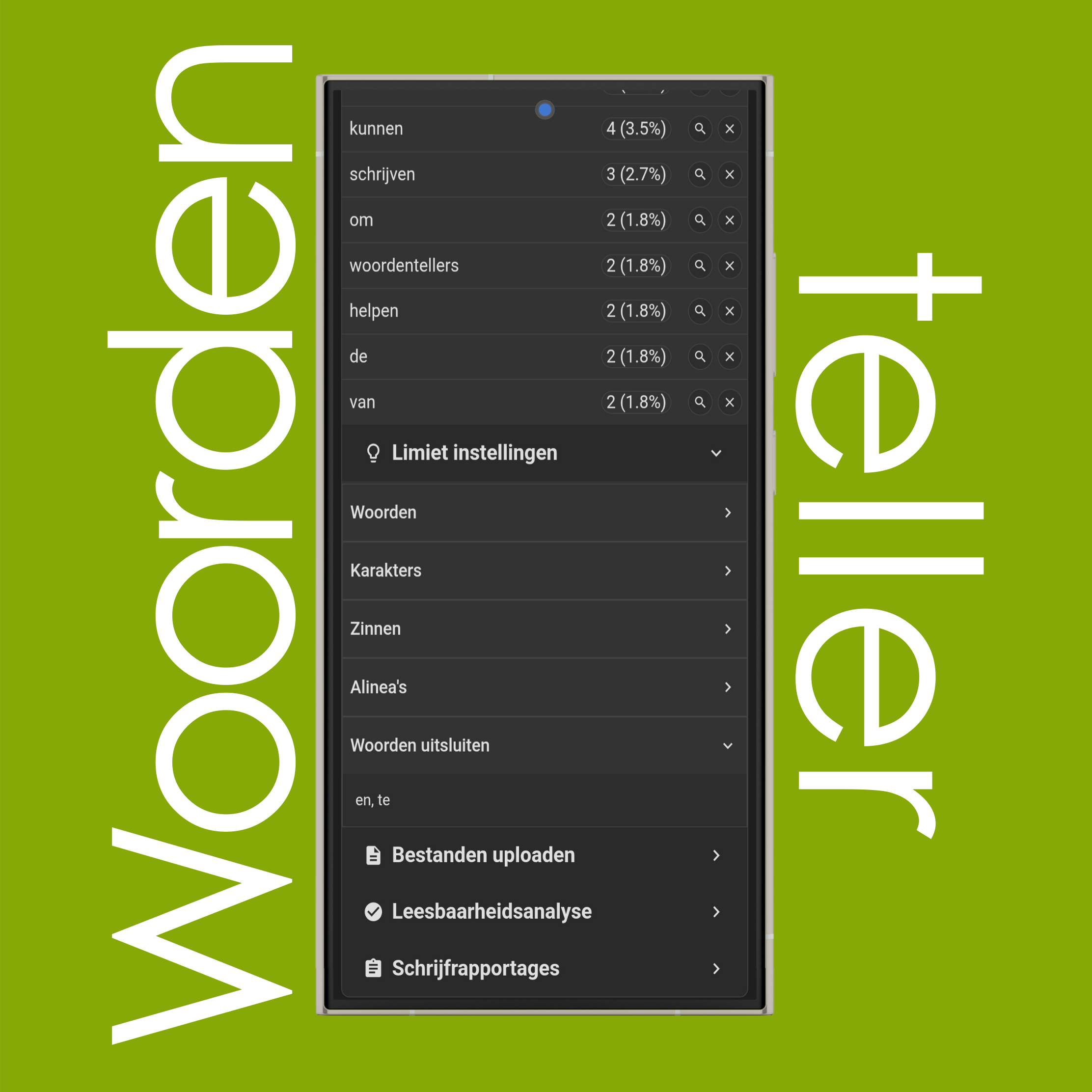 Woorden uitsluiten