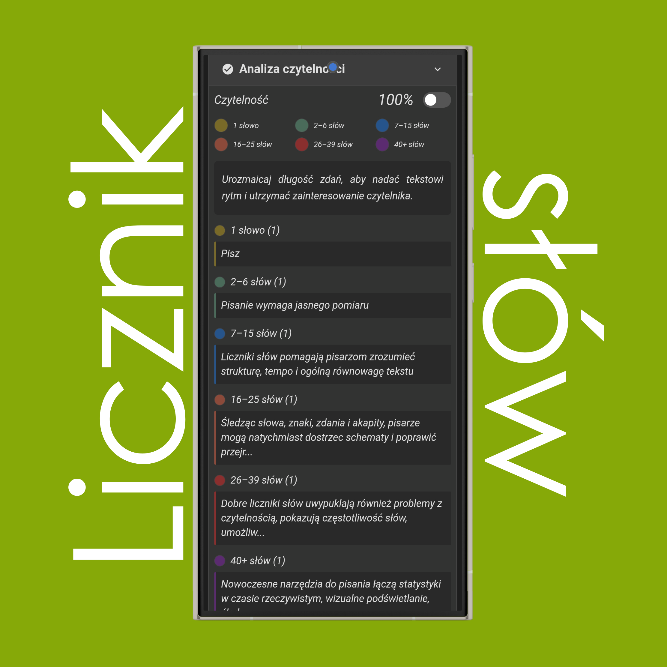 Analiza czytelności i wynik