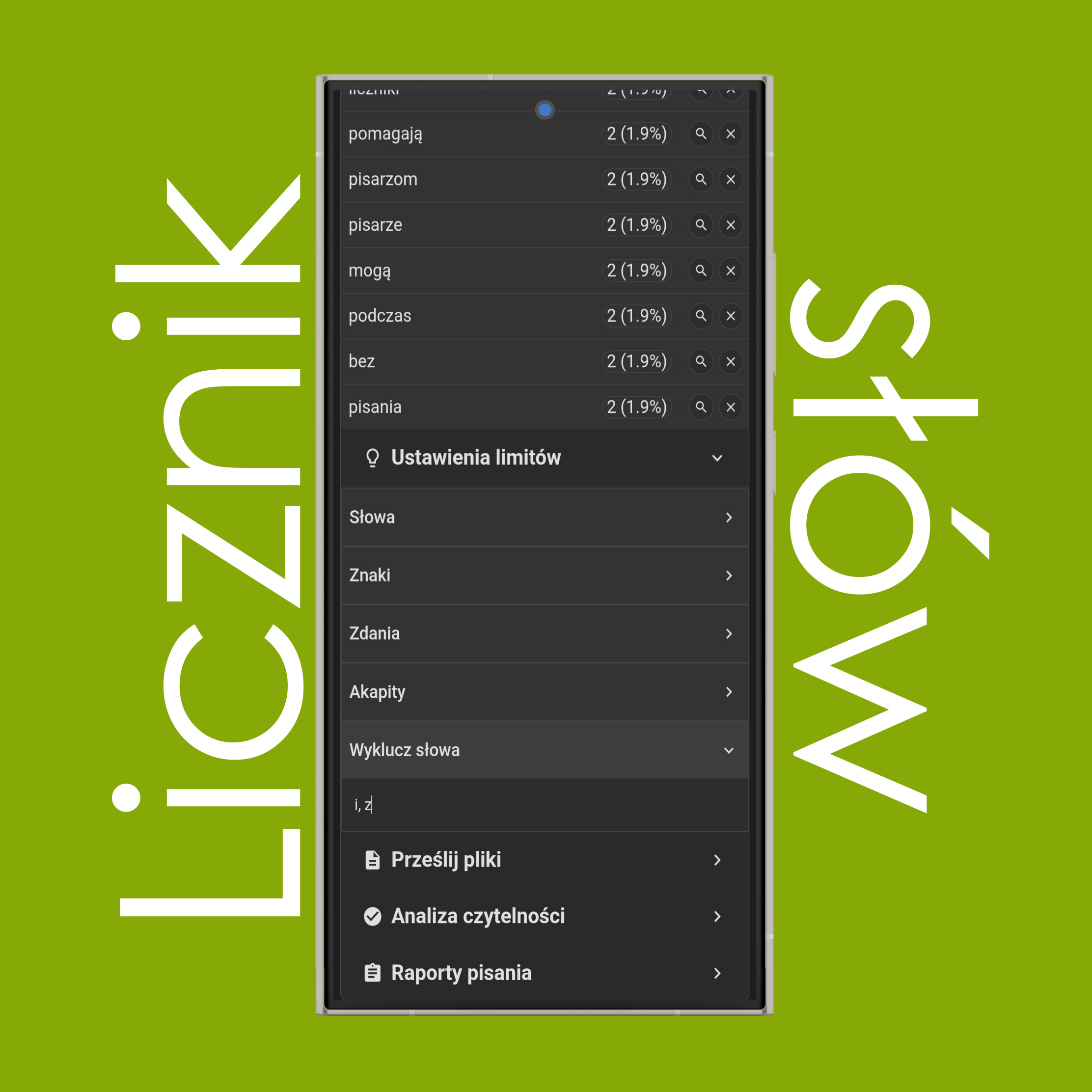 Wyklucz słowa