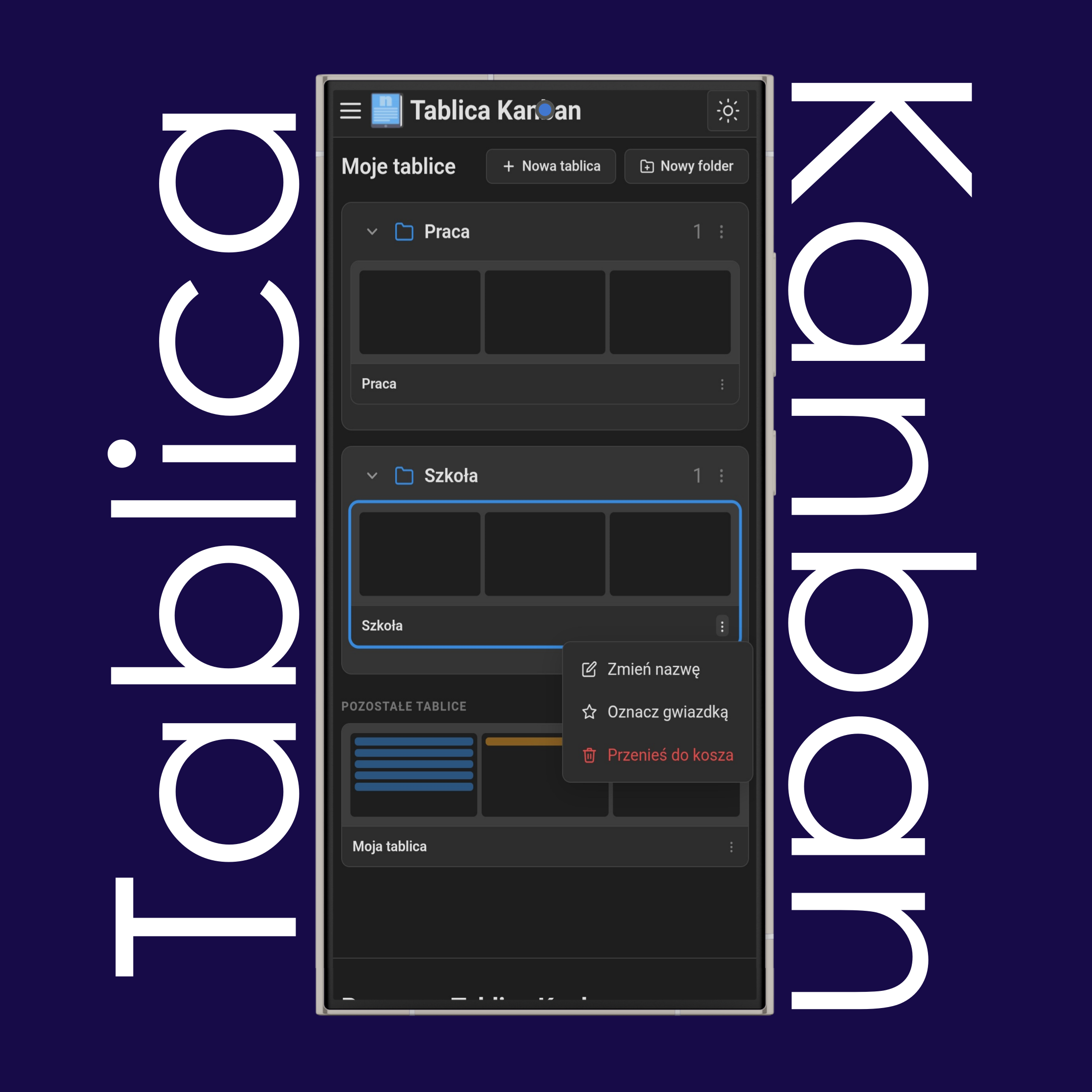 Lista tablic Kanban