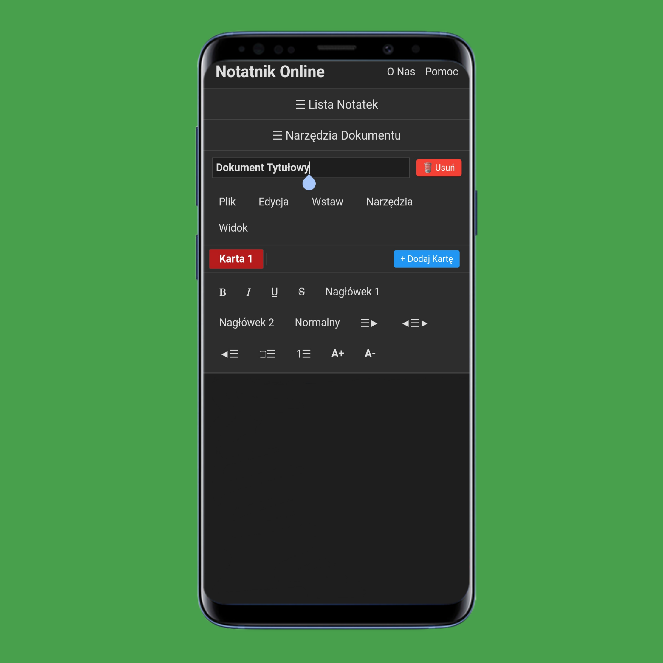 Zmiana nazwy notatki w onlinenotep.ad
