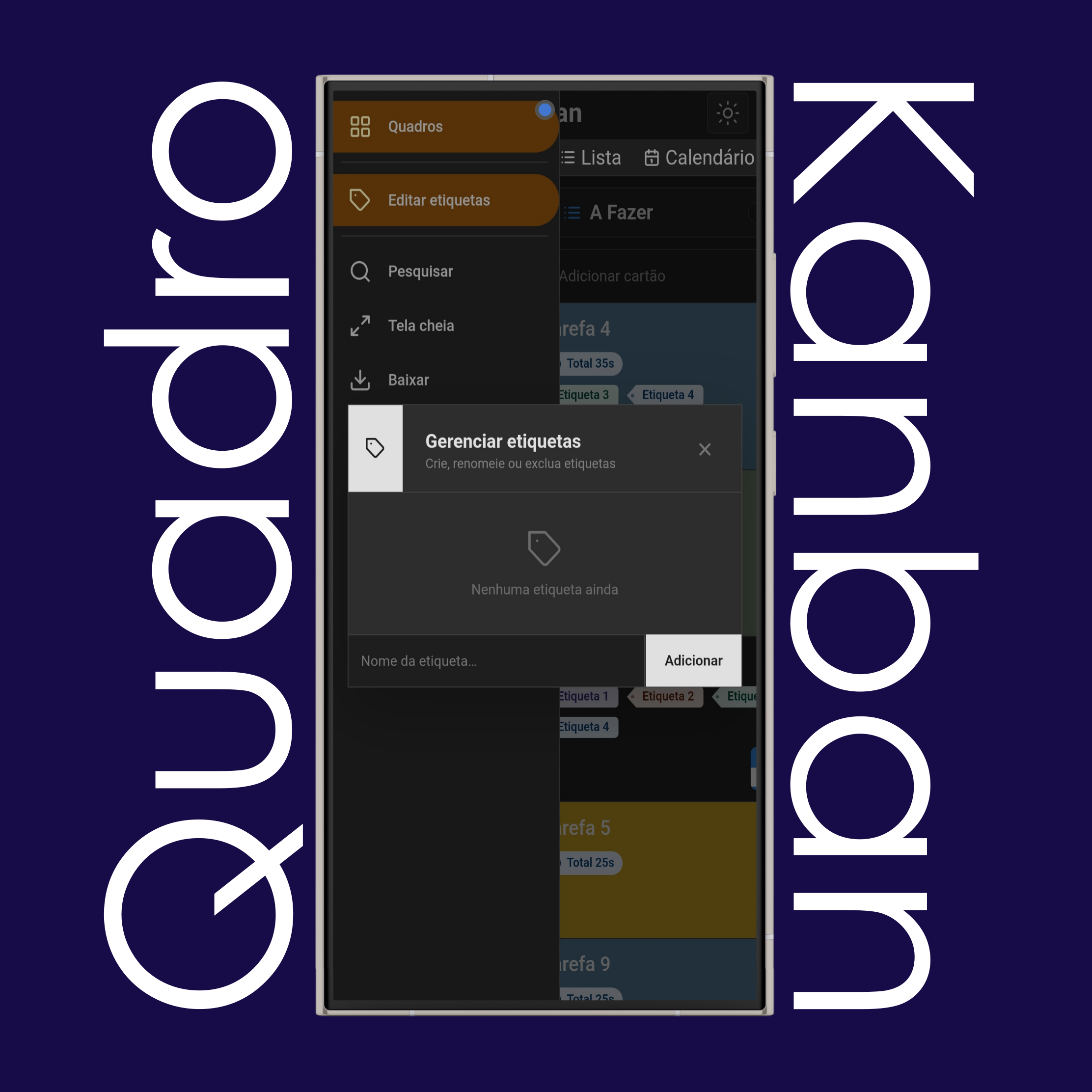 Etiquetas do quadro Kanban
