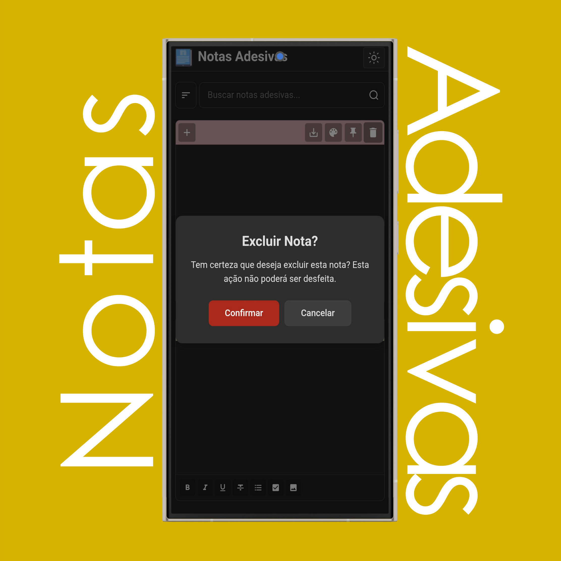 Excluir Notas Adesivas