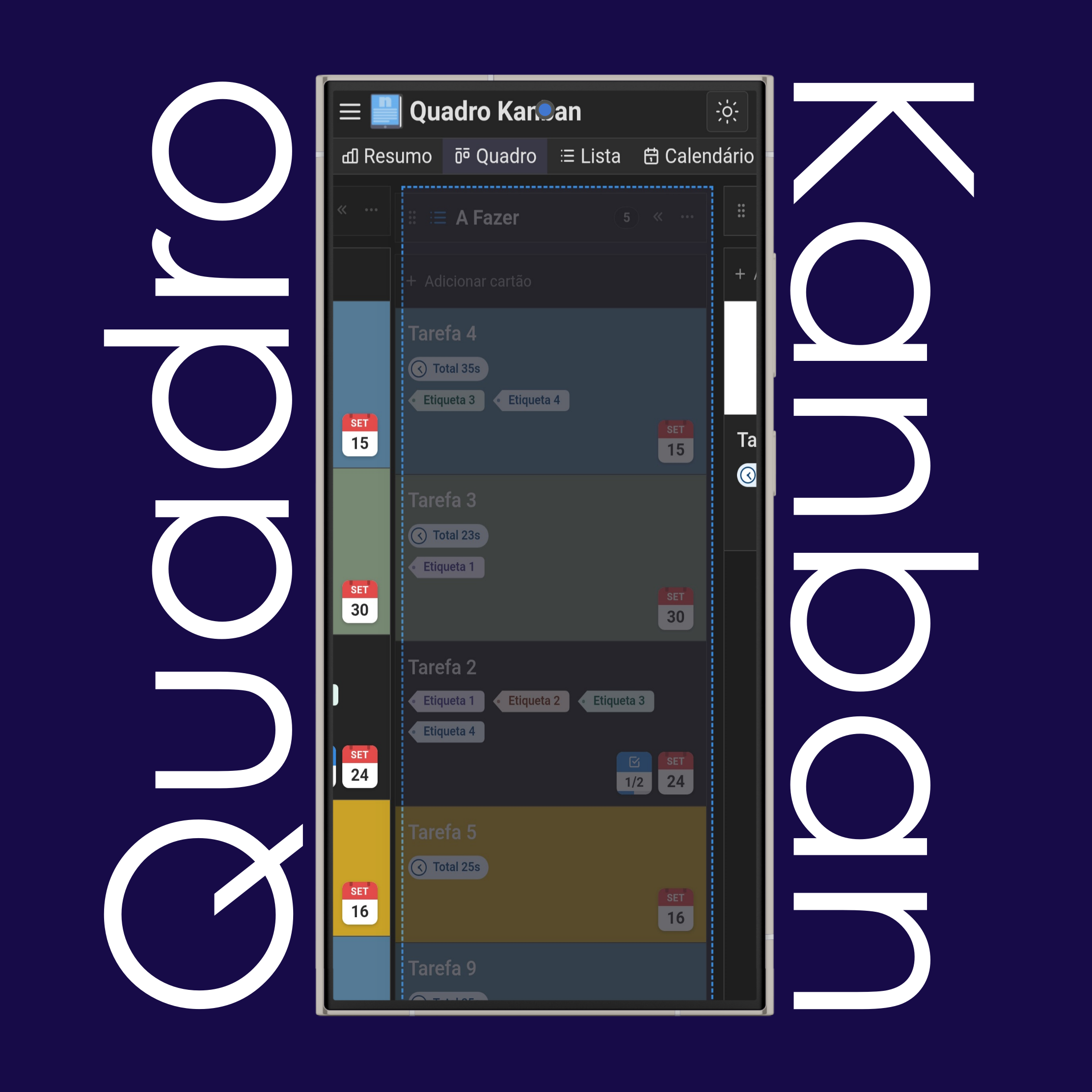 Mover colunas e raias do Kanban