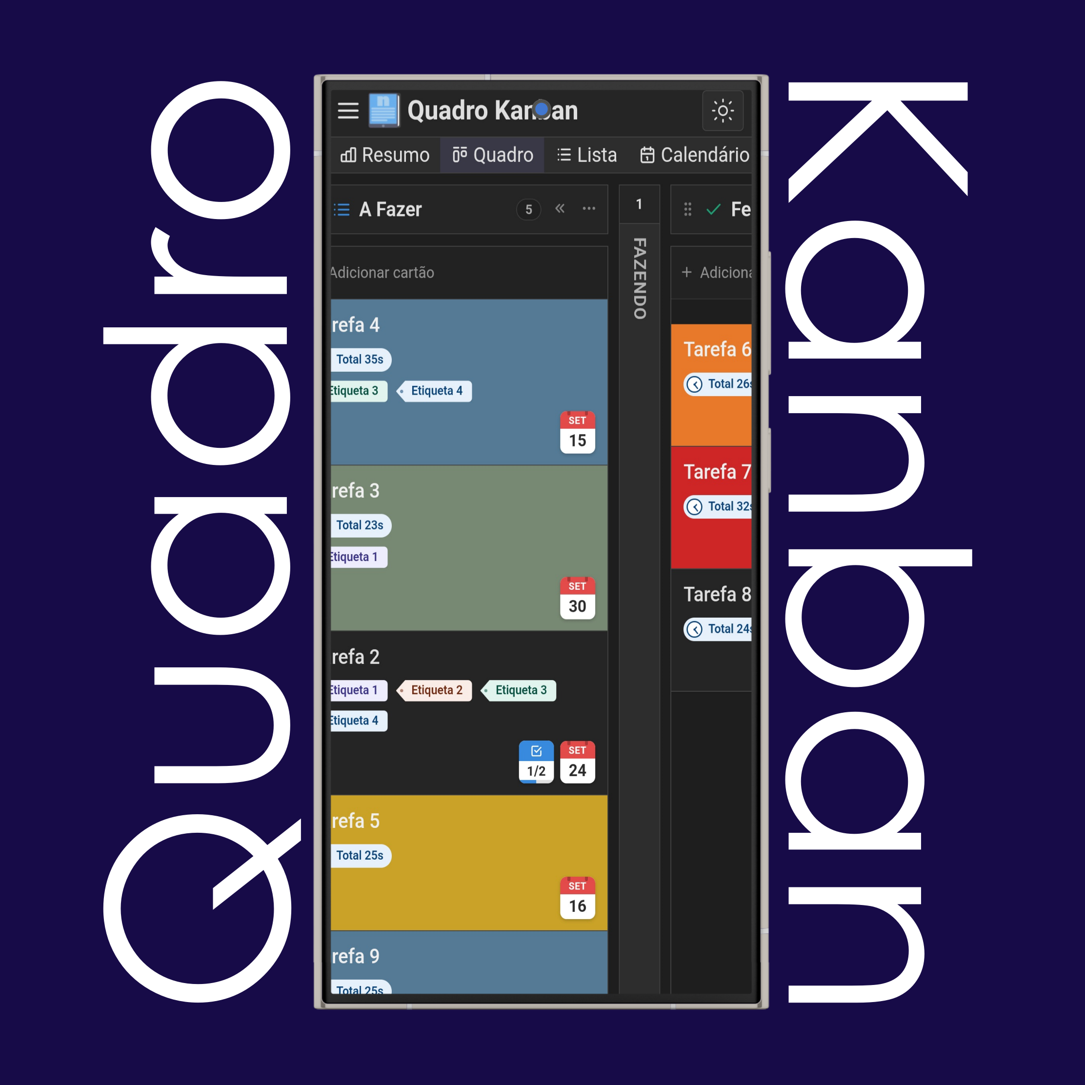 Recolher e expandir colunas do Kanban