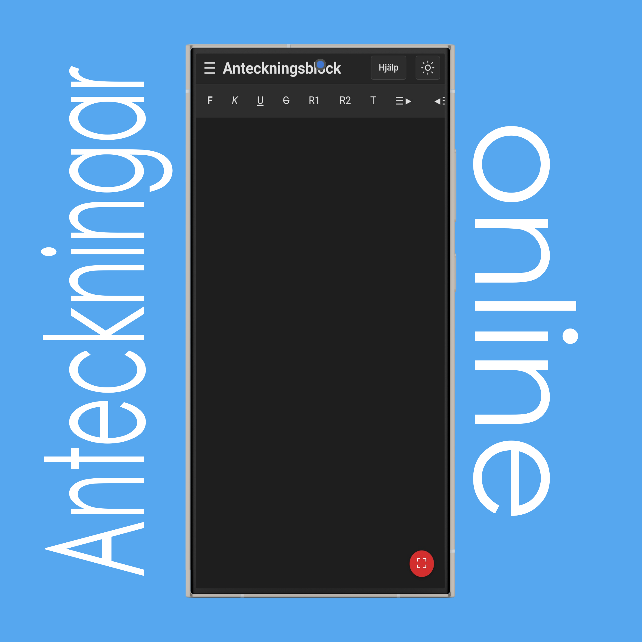 Anteckningsblock: Helskärm