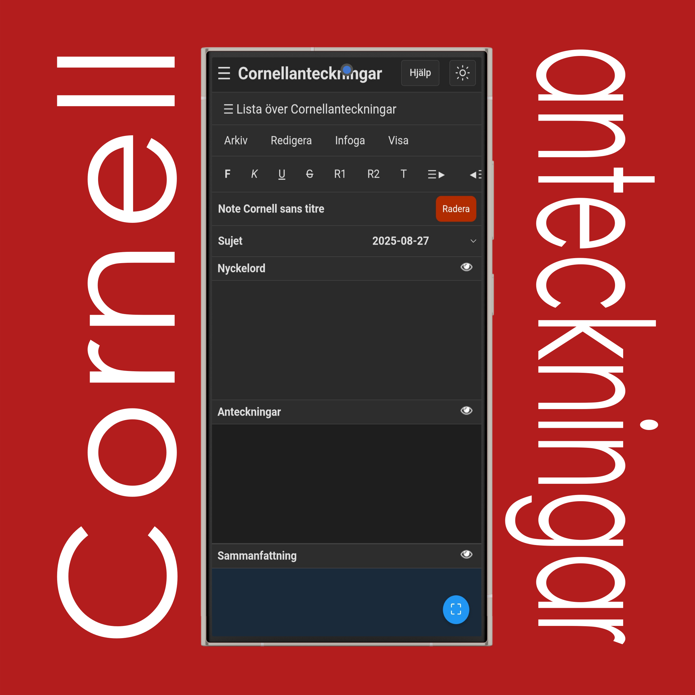 Lista över Cornellanteckningar
