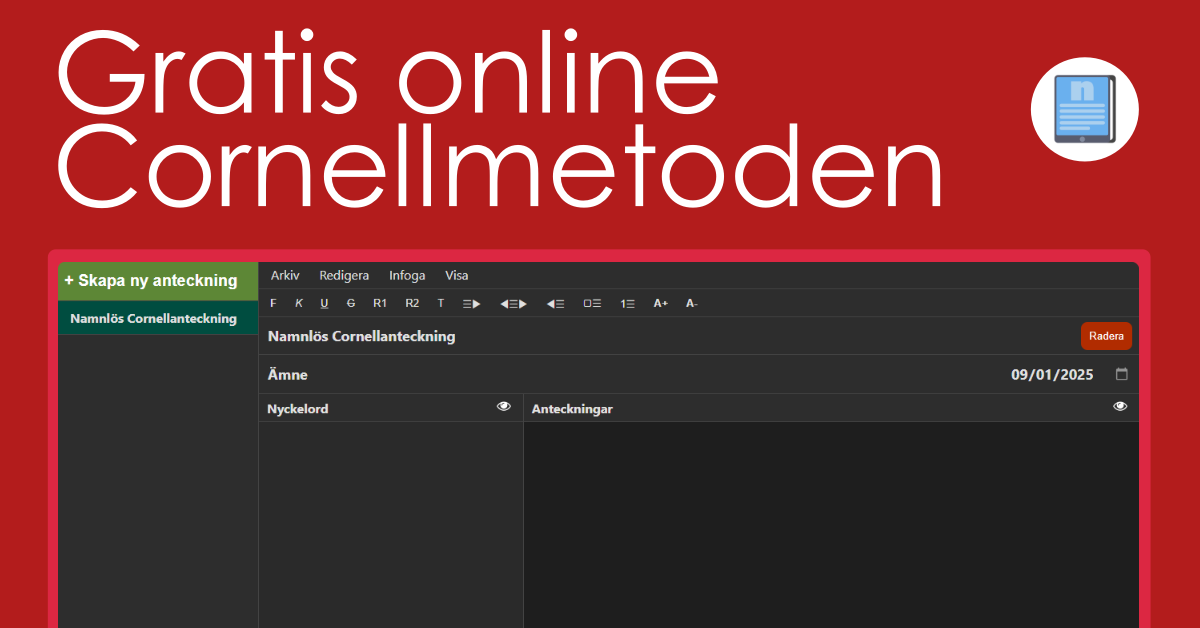 Cornellmetoden online