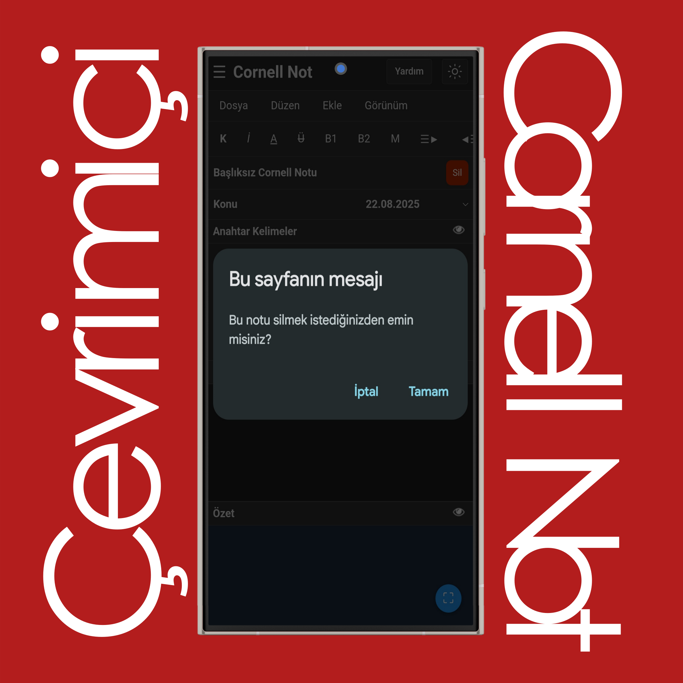 Cornell Notu Sil
