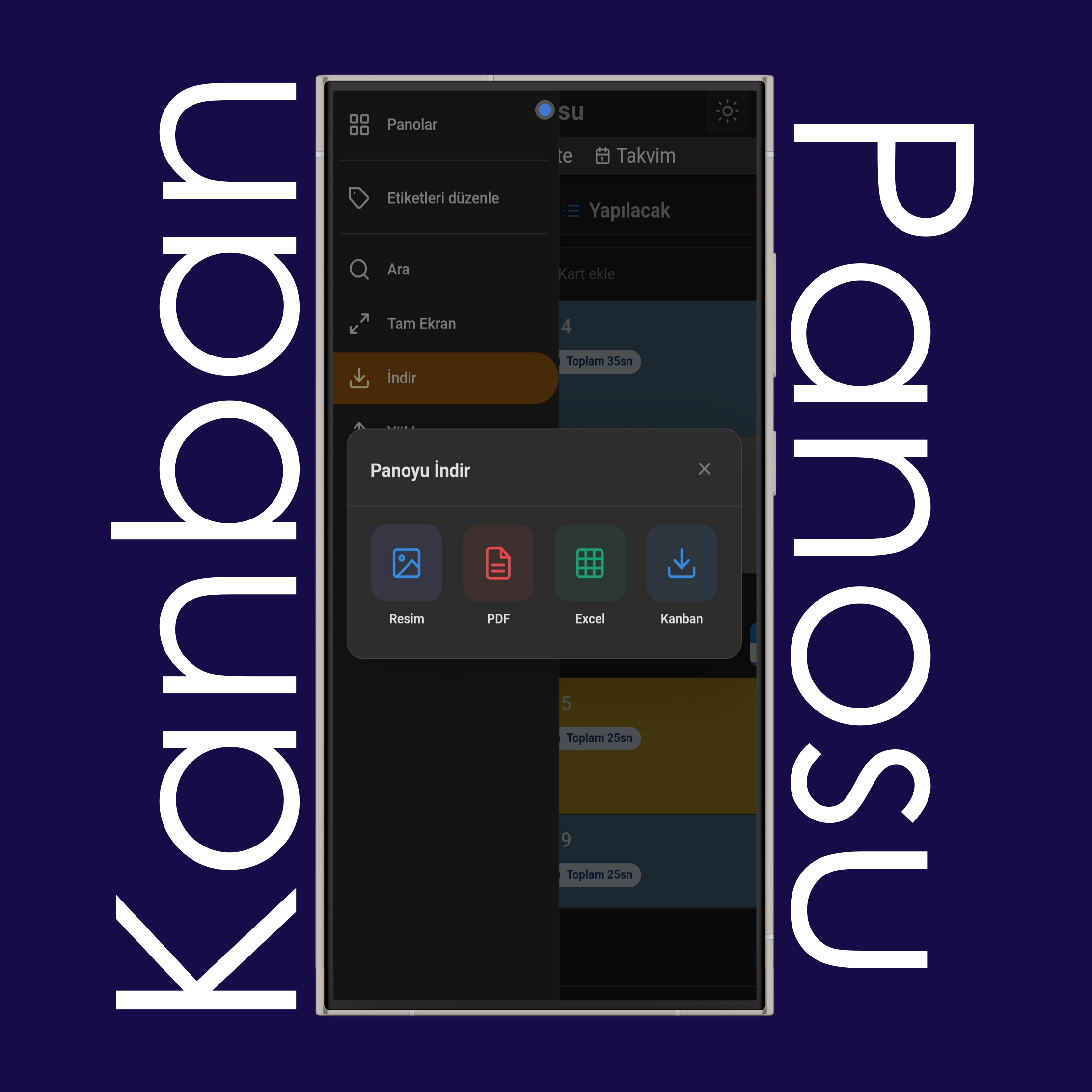 Kanban Pano İndirme Seçenekleri